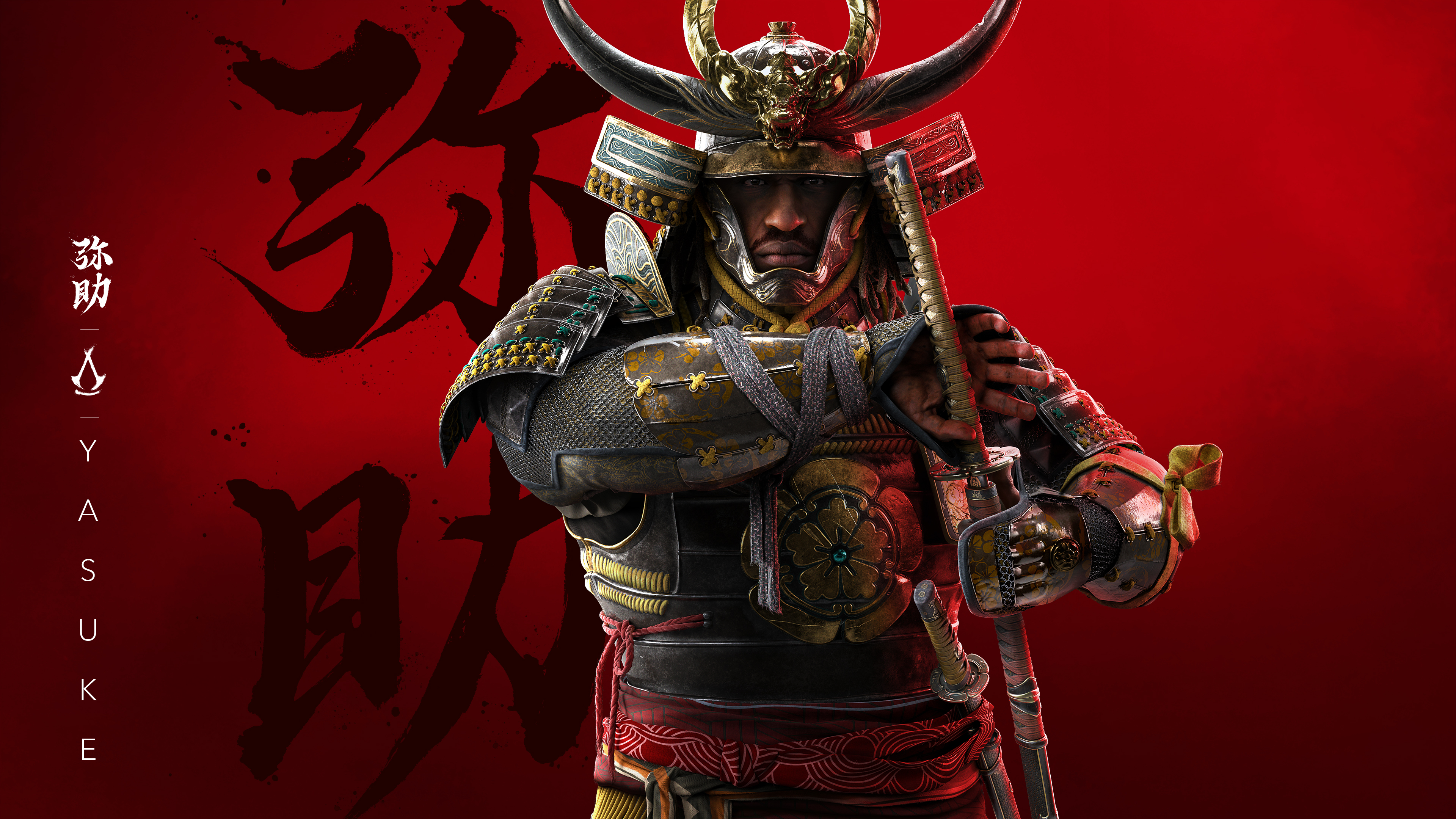 Portrait of the samurai Yasuke from Assassin's Creed Shadows.