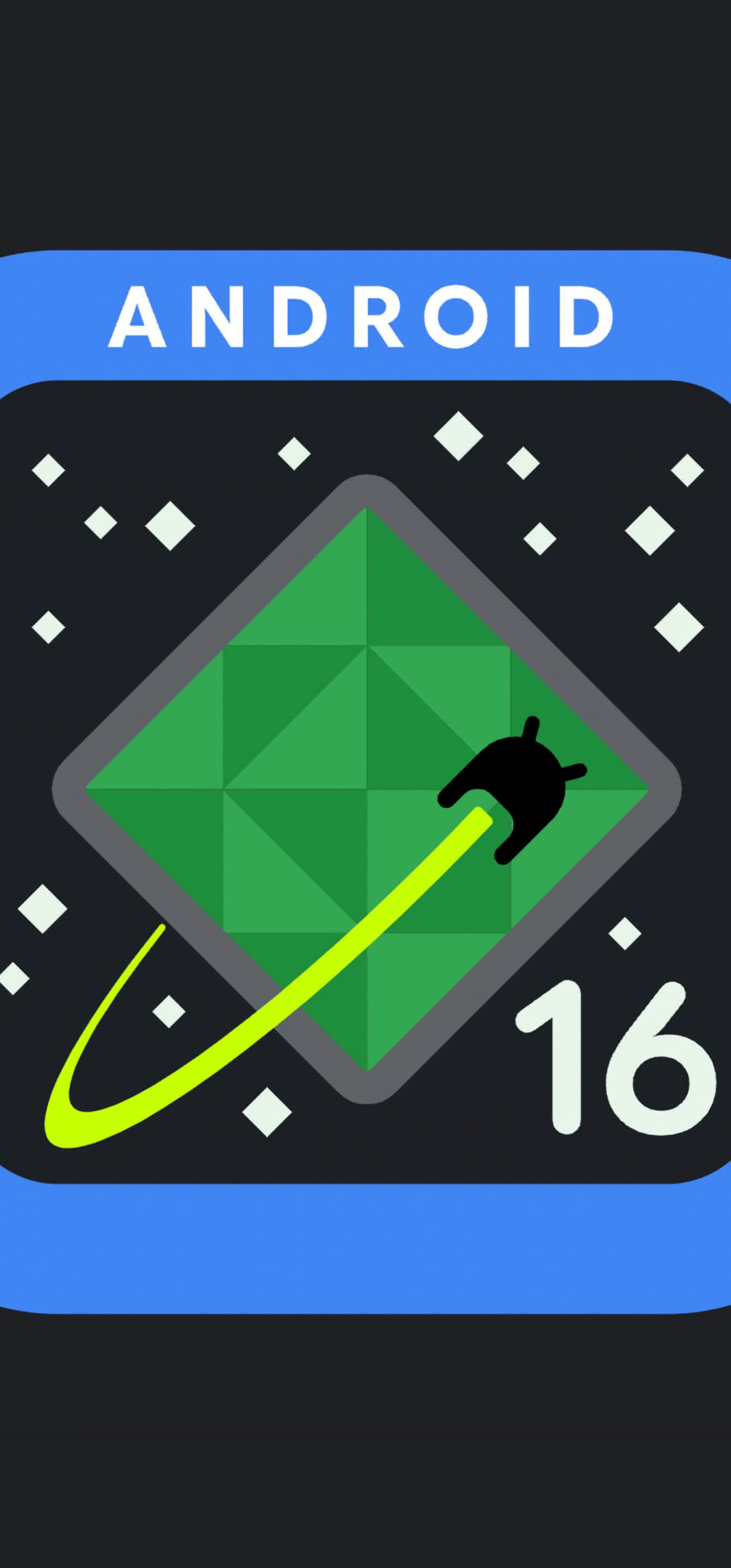 The green Android mascot logo centered on a dark, minimalist background in 5K resolution.
