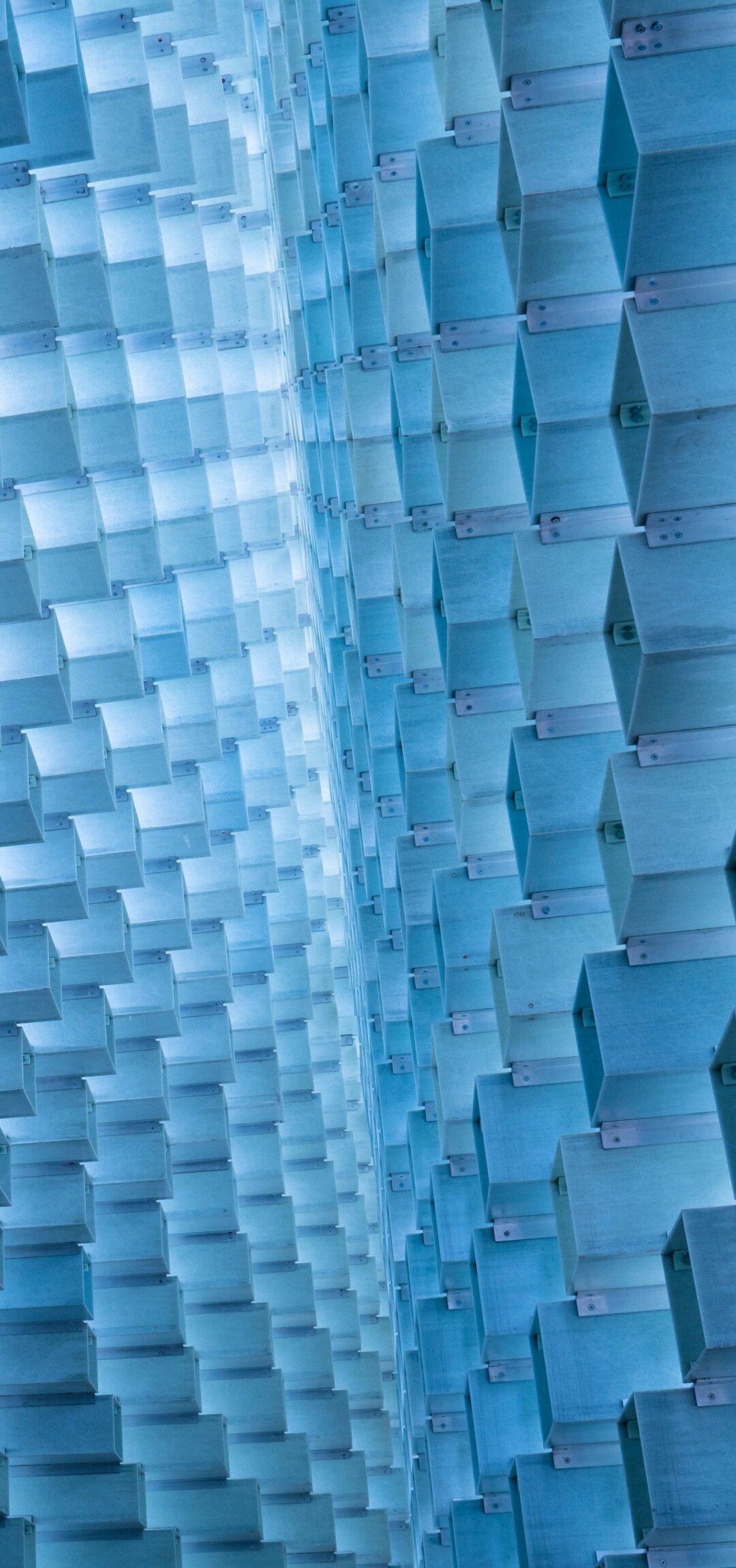 Detailed view of geometric patterns and architectural textures in a modern exhibition design.