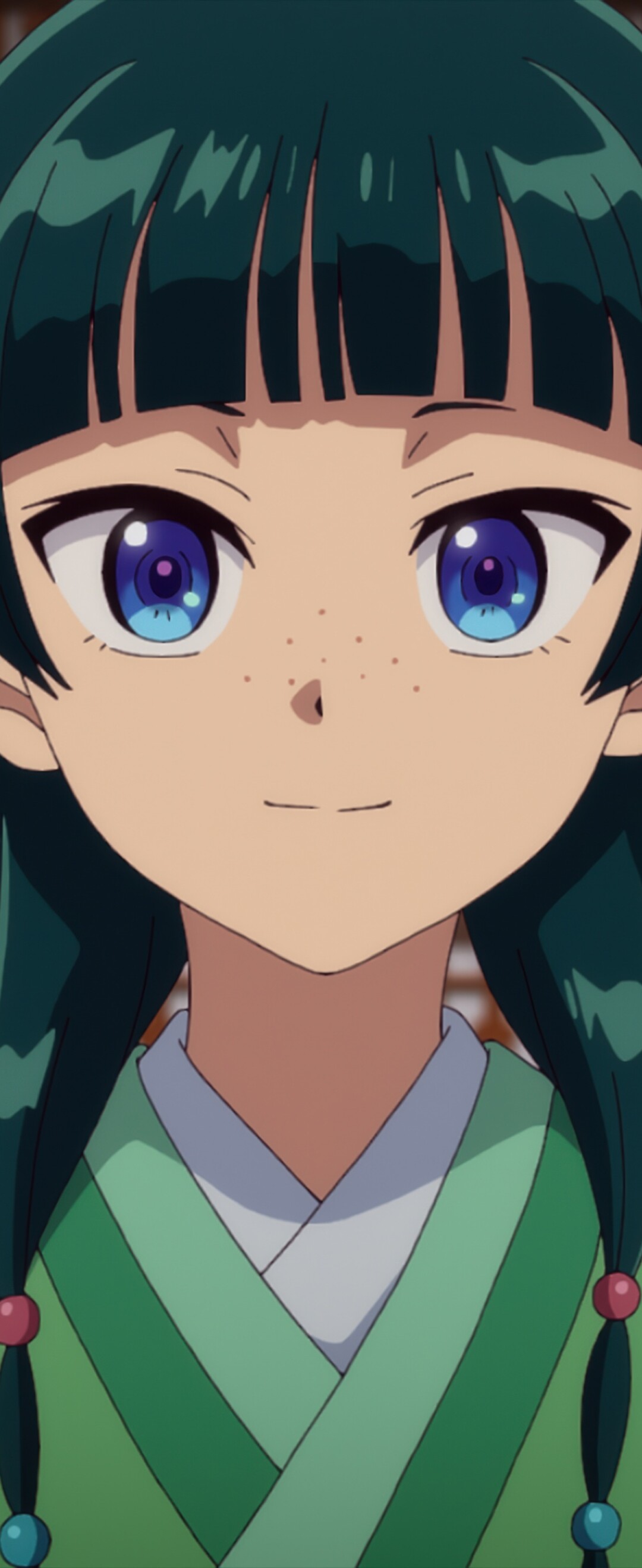 A detailed anime illustration of Maomao from Kusuriya no Hitorigoto (The Apothecary Diaries)