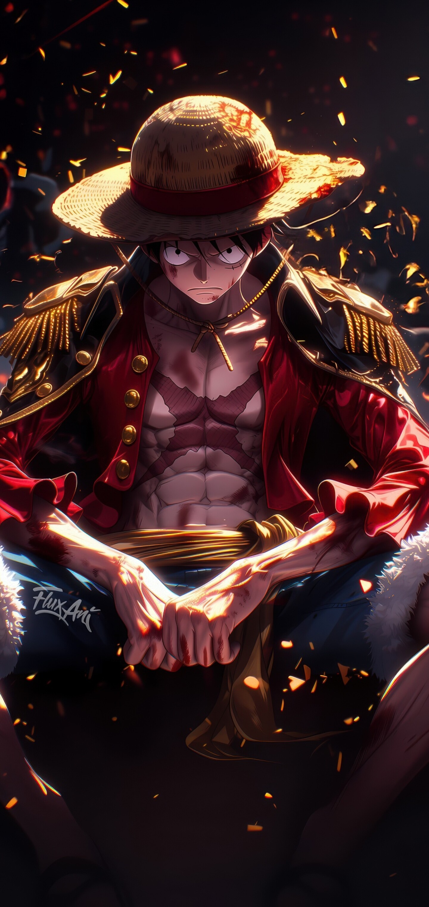 Monkey D. Luffy from One Piece wearing his iconic straw hat.