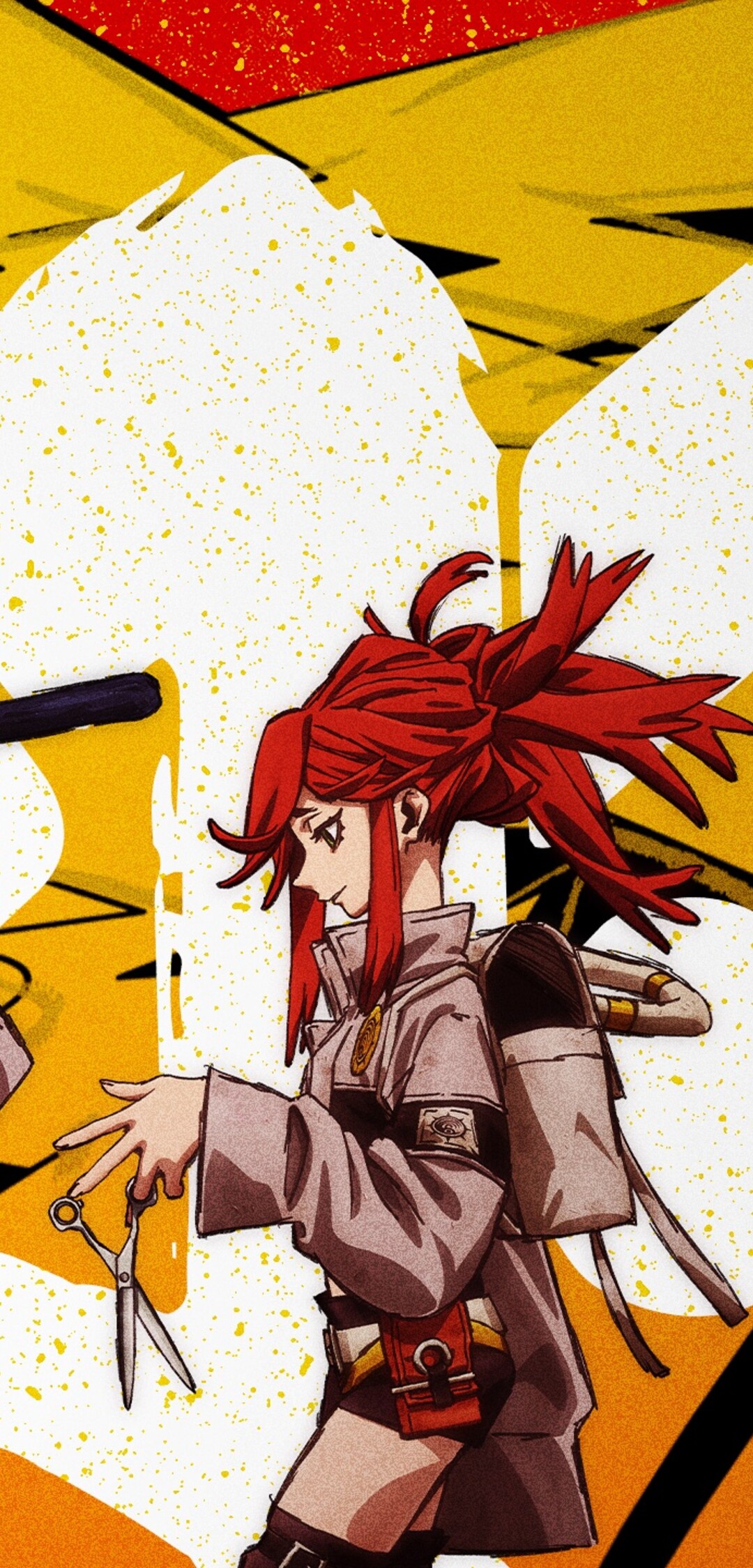 A dramatic anime character poster of Rudo Surebrec from the Gachiakuta series