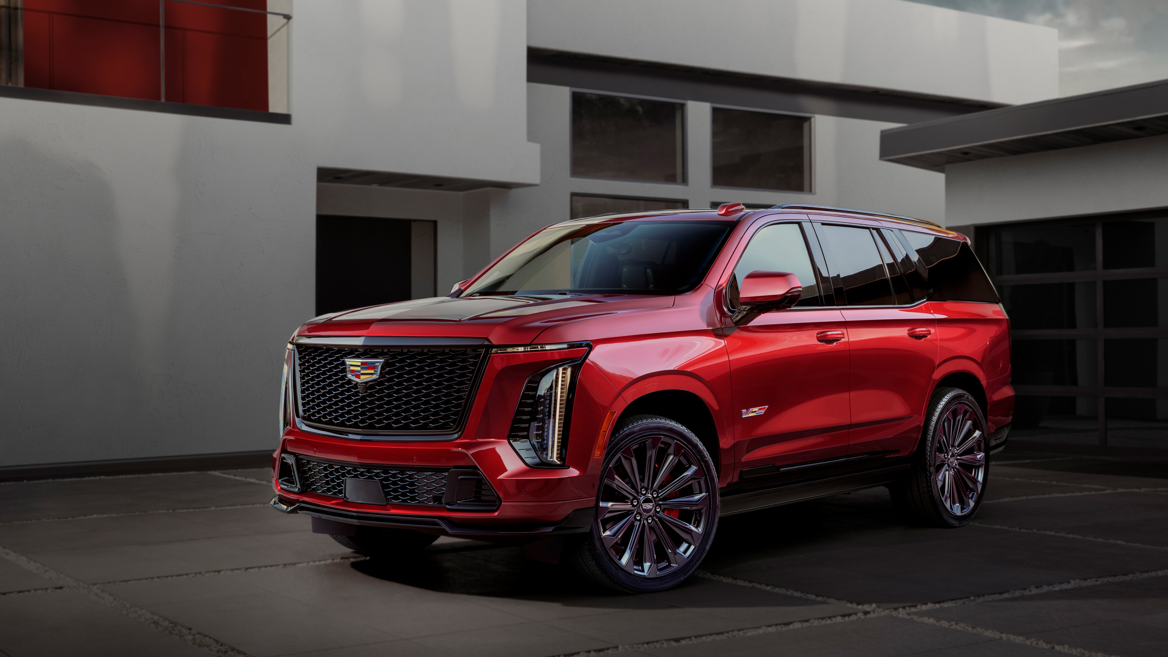 A detailed, high-resolution view of the 2025 Cadillac Escalade-V performance SUV.