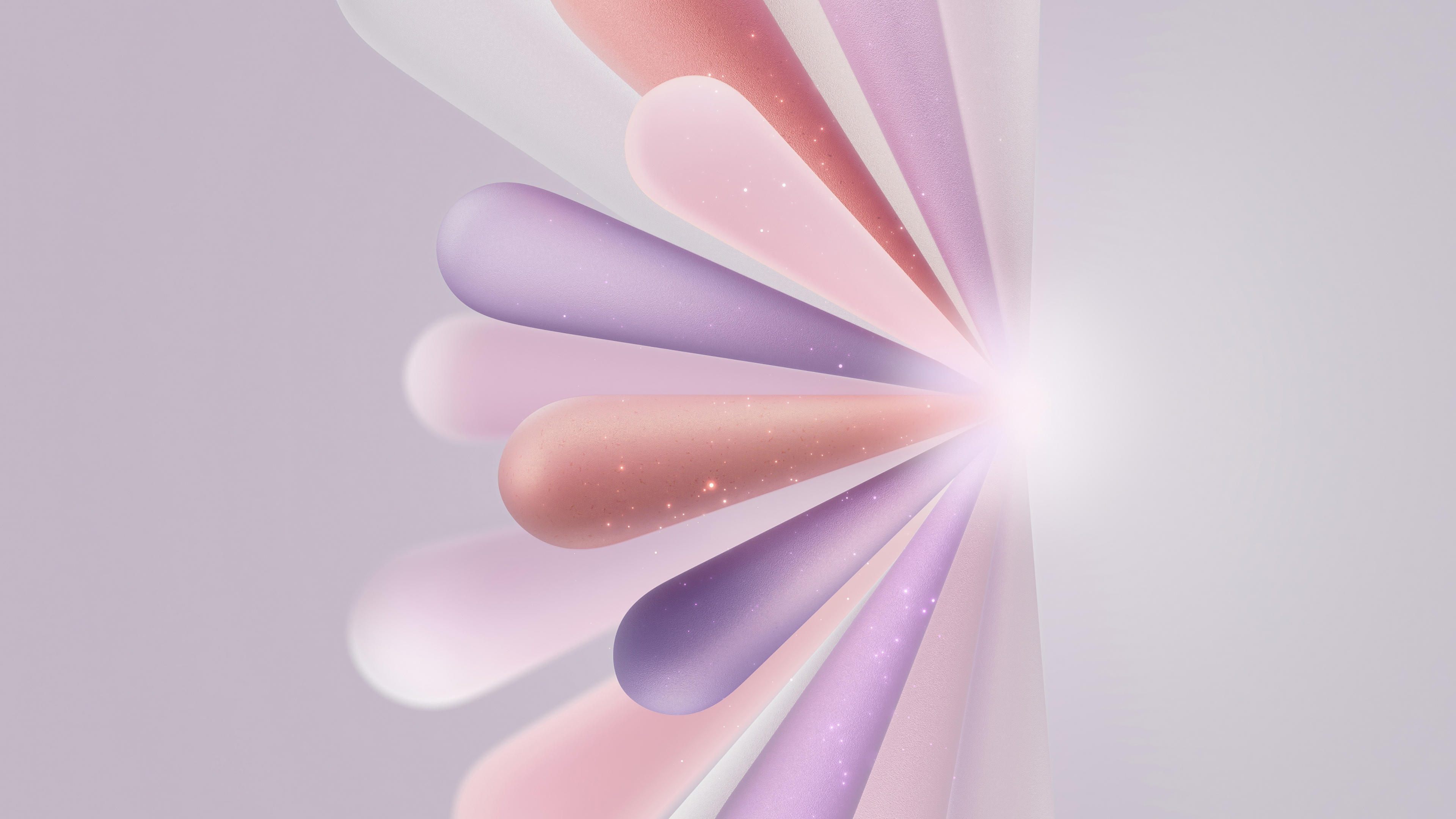 An abstract design featuring soft pastel colors, flowing light waves, and a bright, airy aesthetic.