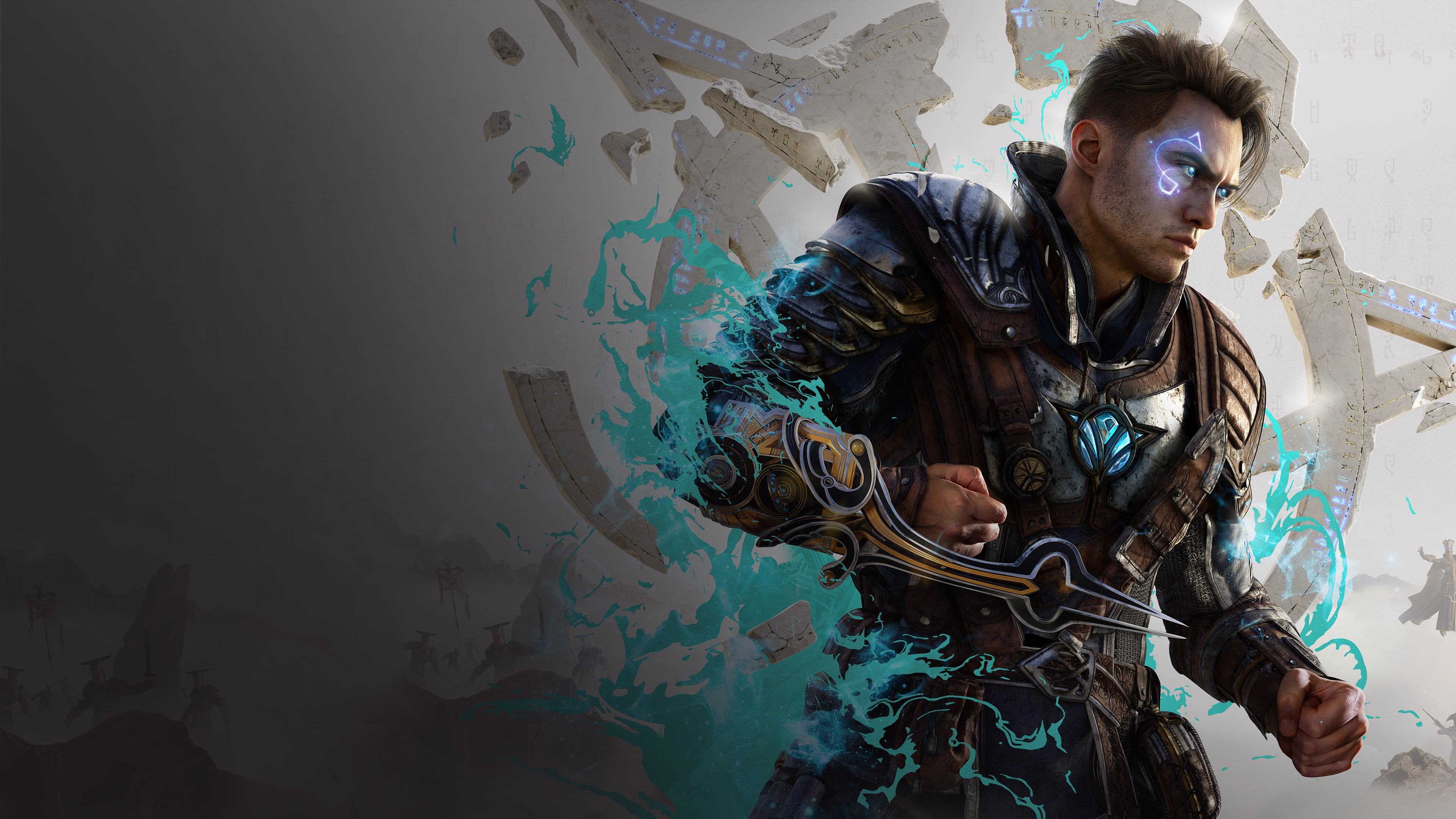 A mage wielding magical energy in a combat stance, inspired by the world of Immortals of Aveum.