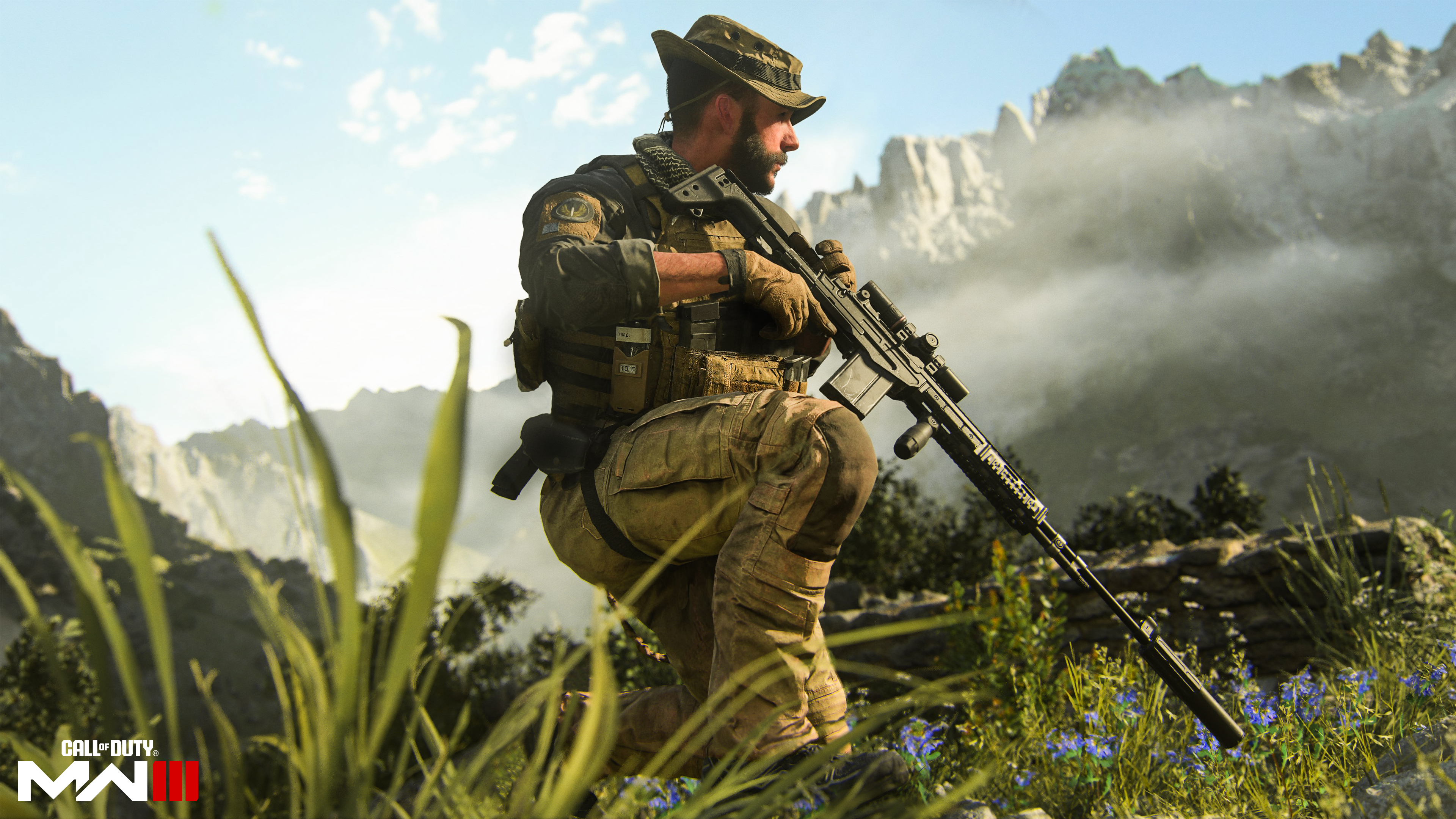 A high-detail screenshot of Captain John Price from Call of Duty: Modern Warfare 3.