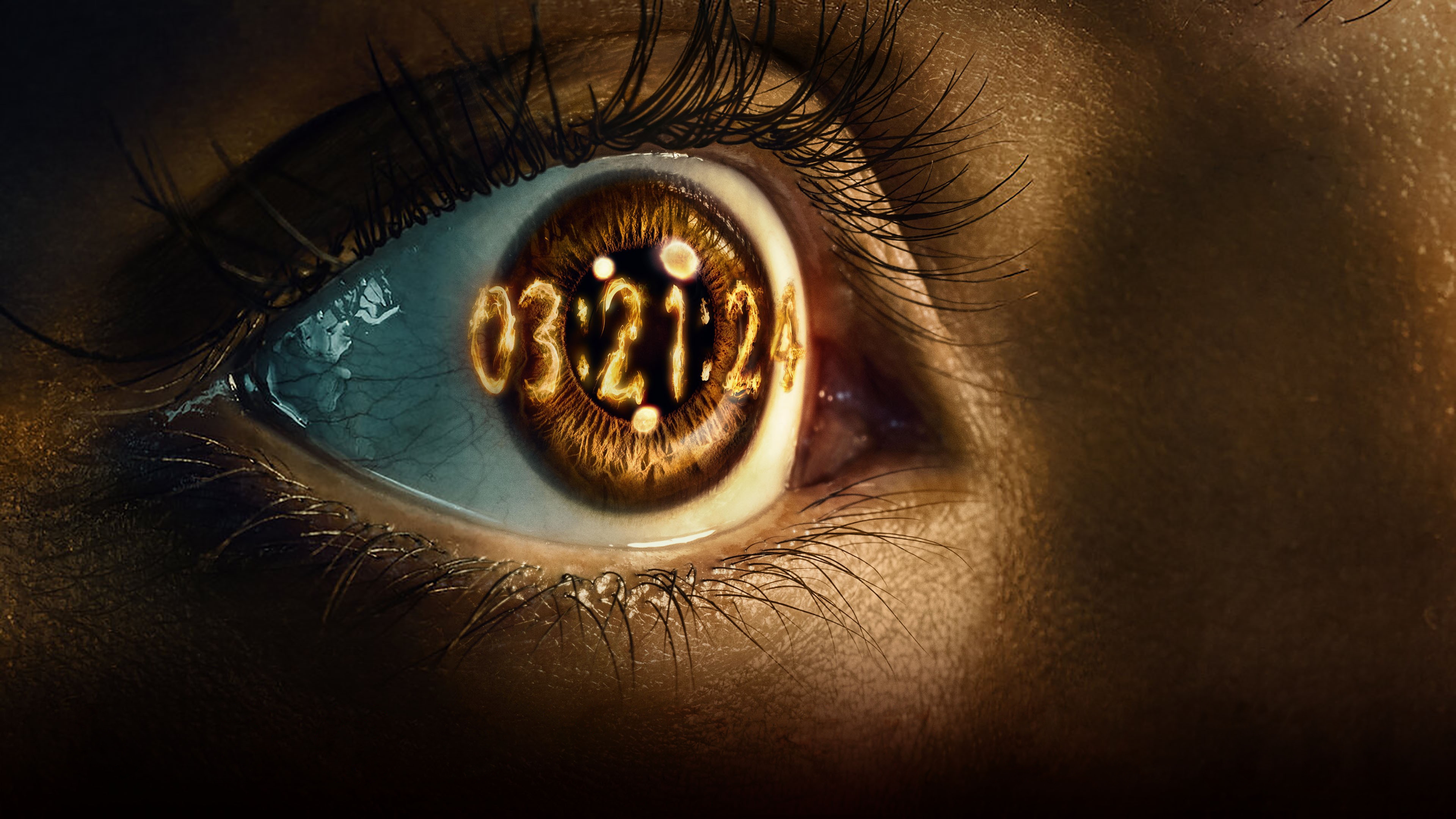 A dramatic, cinematic close-up of a person with an intense expression, styled as a Netflix original series poster with high-contrast lighting.