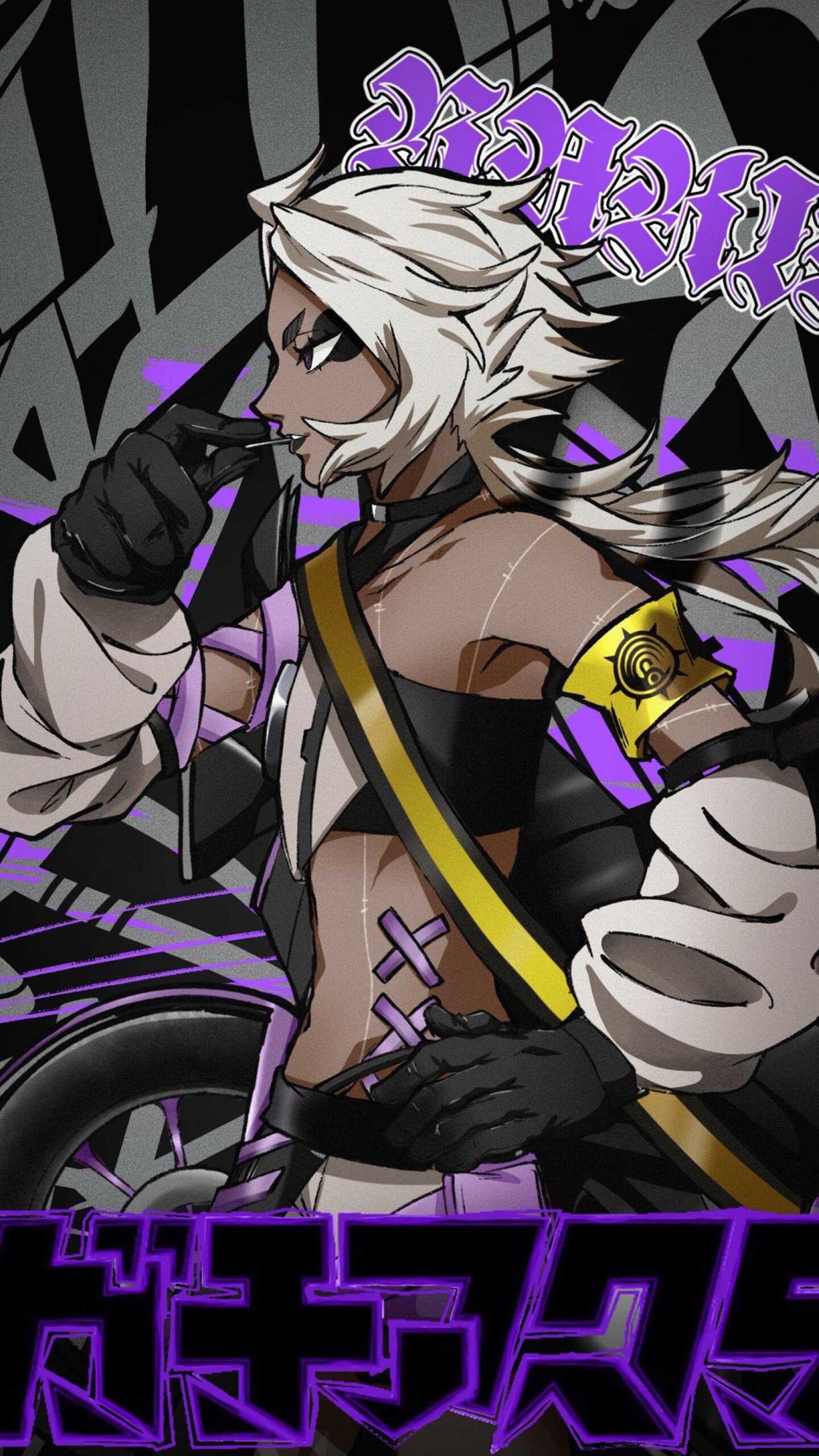 High-resolution manga illustration of a female character from Gachiakuta against a solid black background.