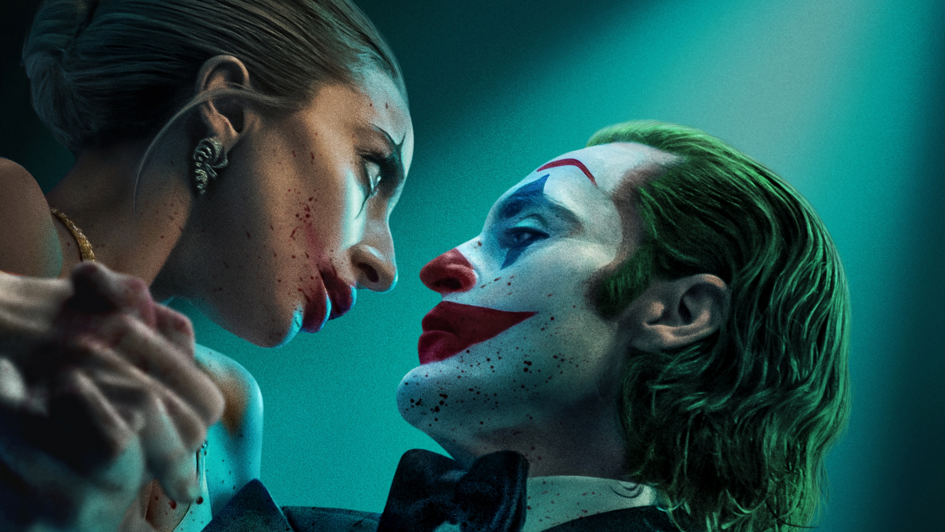 Cinematic portrait of Harley Quinn and the Joker from the movie Joker: Folie à Deux