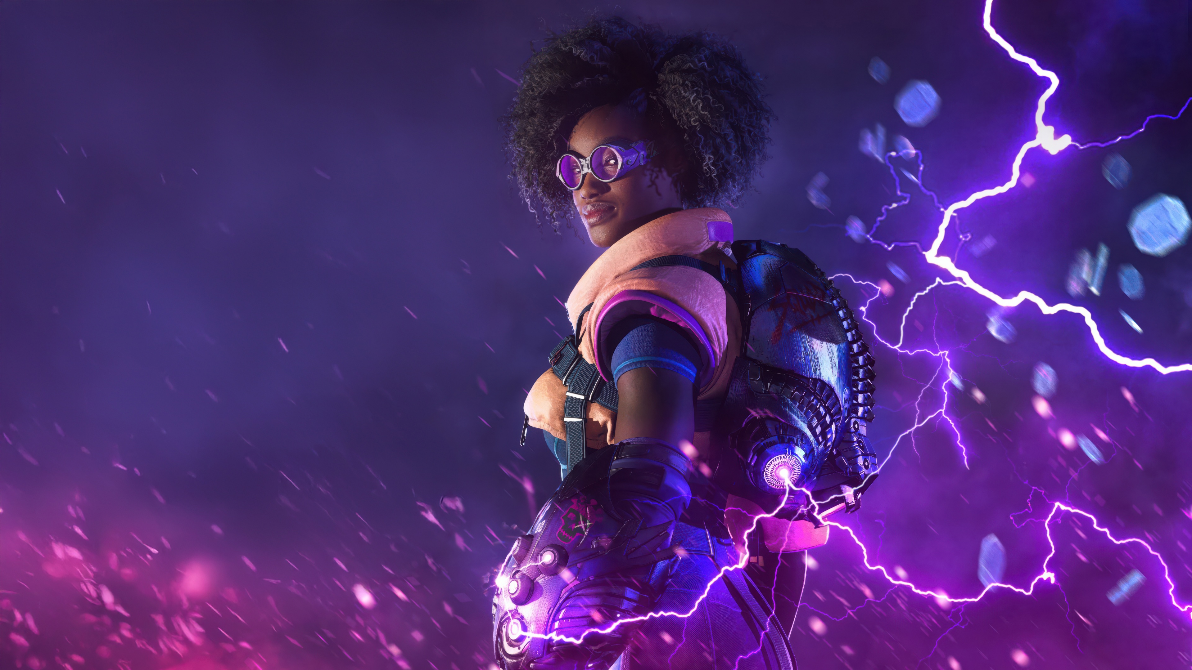 Harley Quinn from Suicide Squad: Kill the Justice League against a purple background
