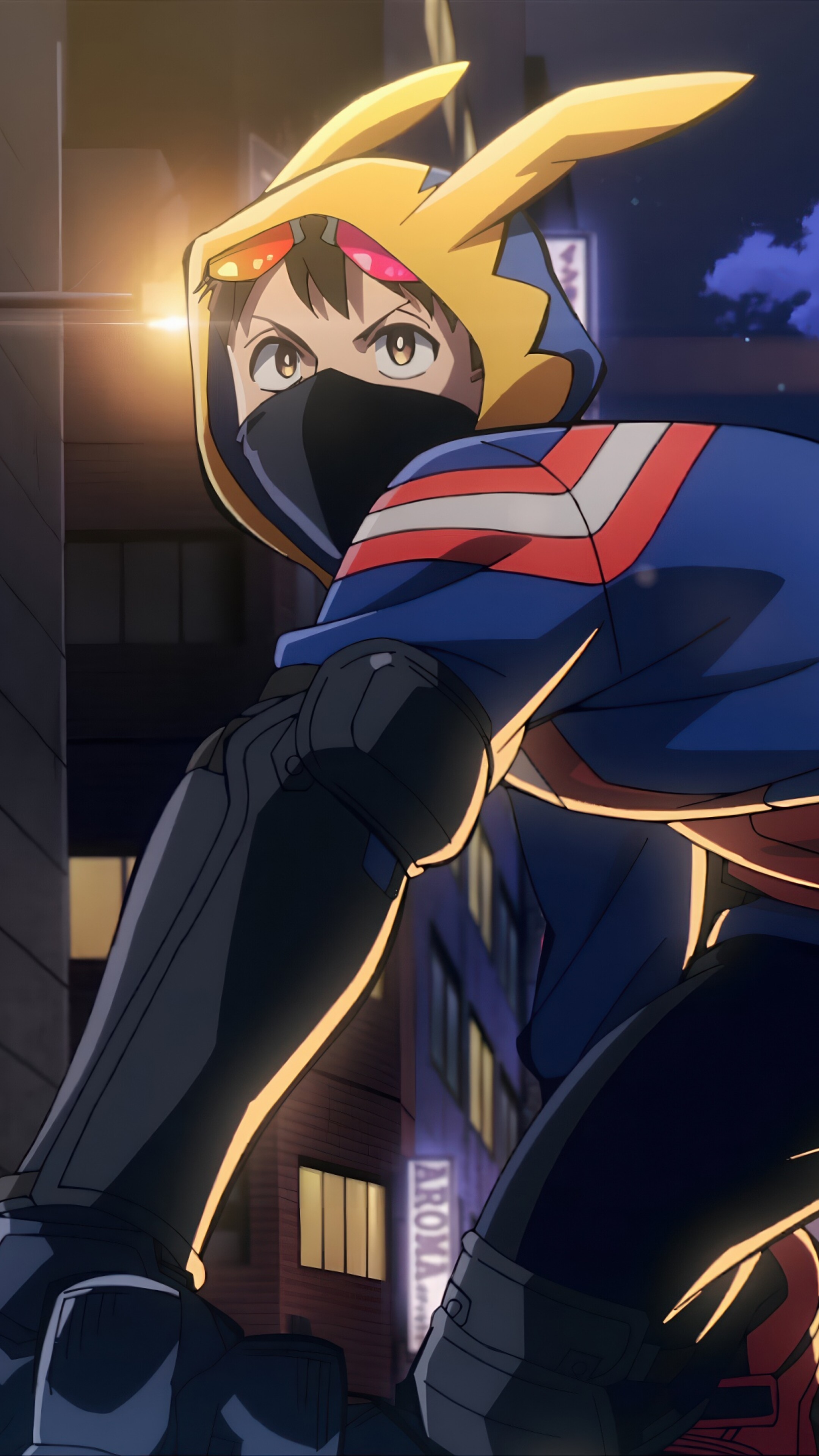 A high-definition cinematic portrait of Koichi Haimawari from My Hero Academia: Vigilantes