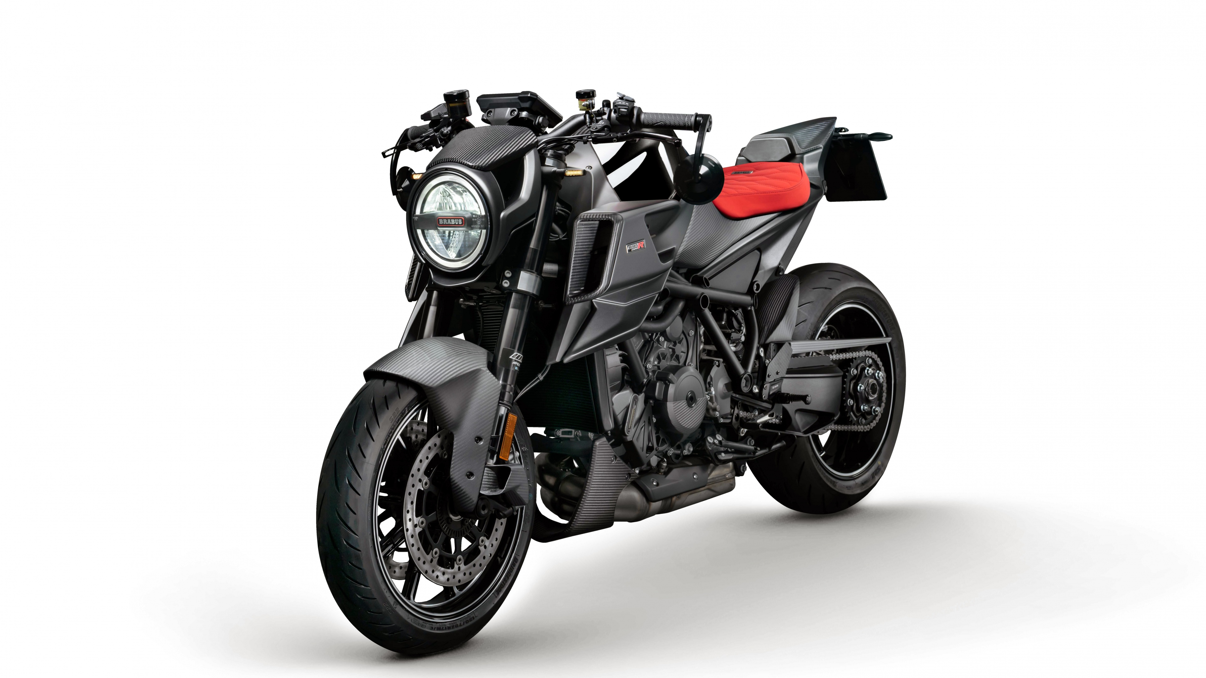 KTM 1290 Super Duke R naked sportbike isolated on a white background