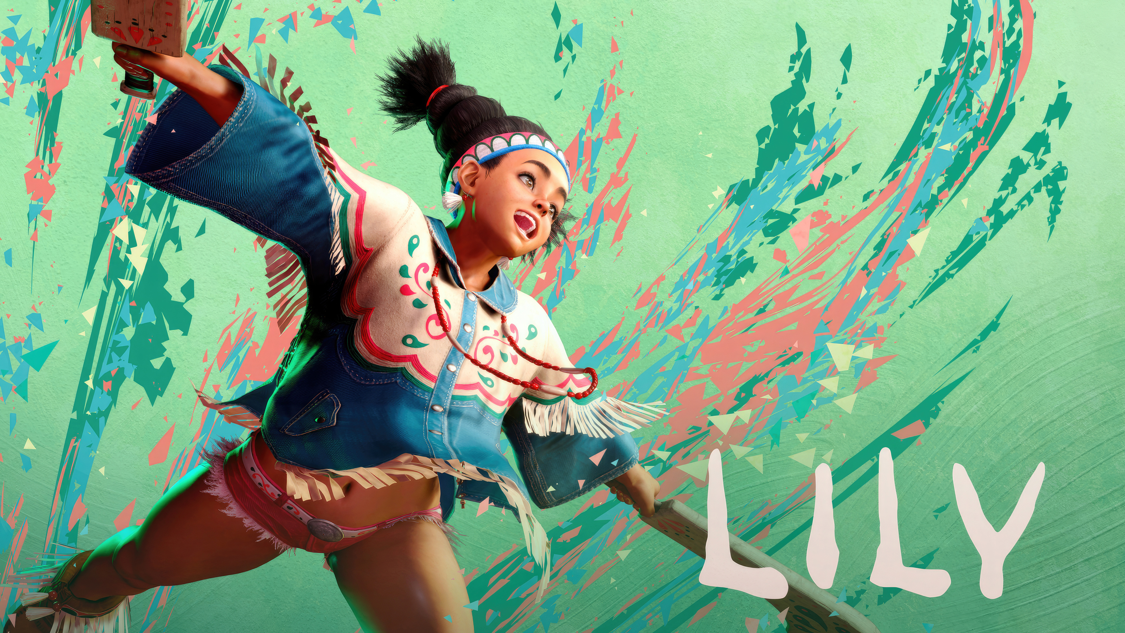 A detailed portrait of the character Lily from the video game Street Fighter 6.