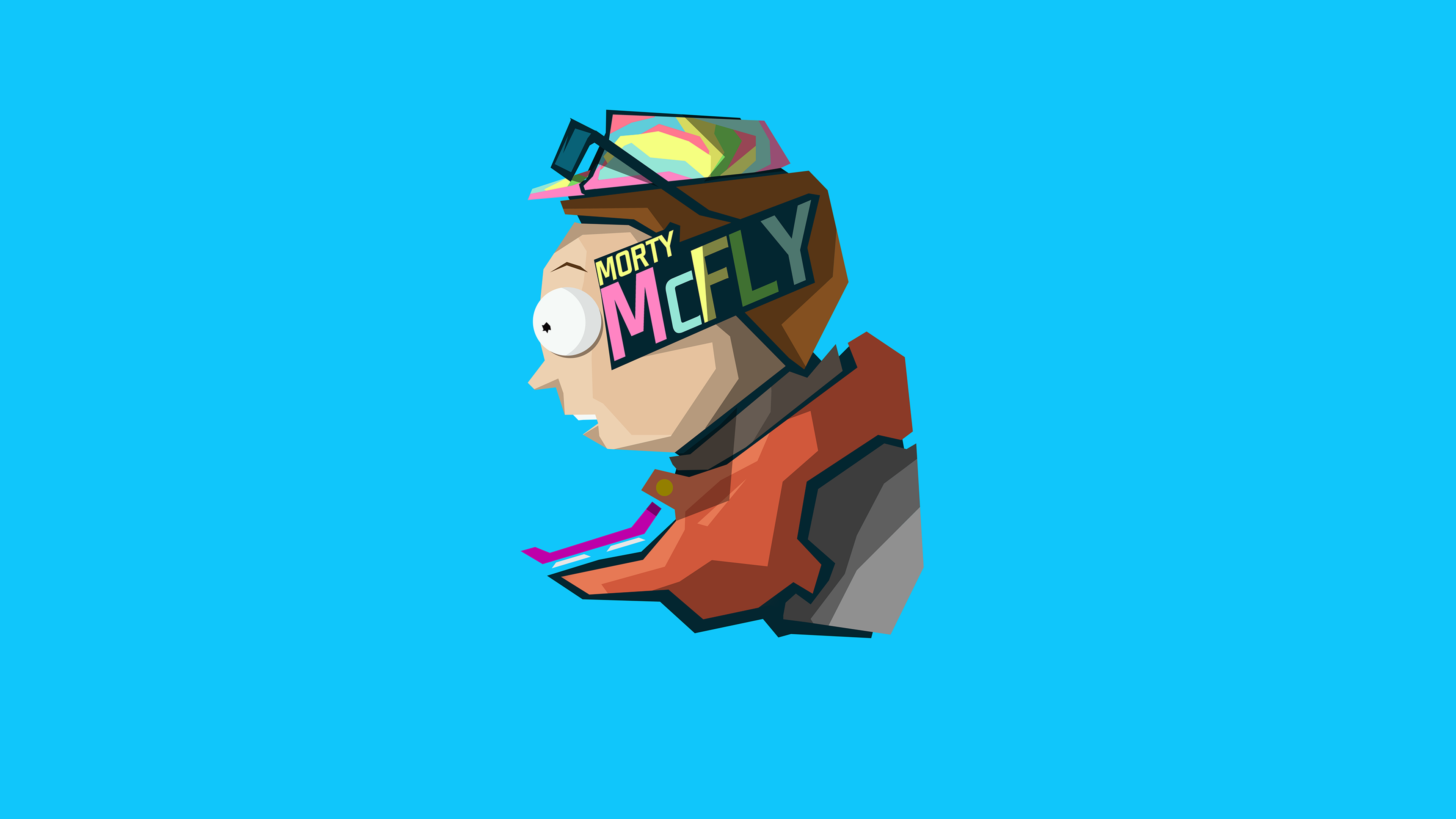 A simple, high-definition portrait of Morty Smith from Rick and Morty on a solid blue background.