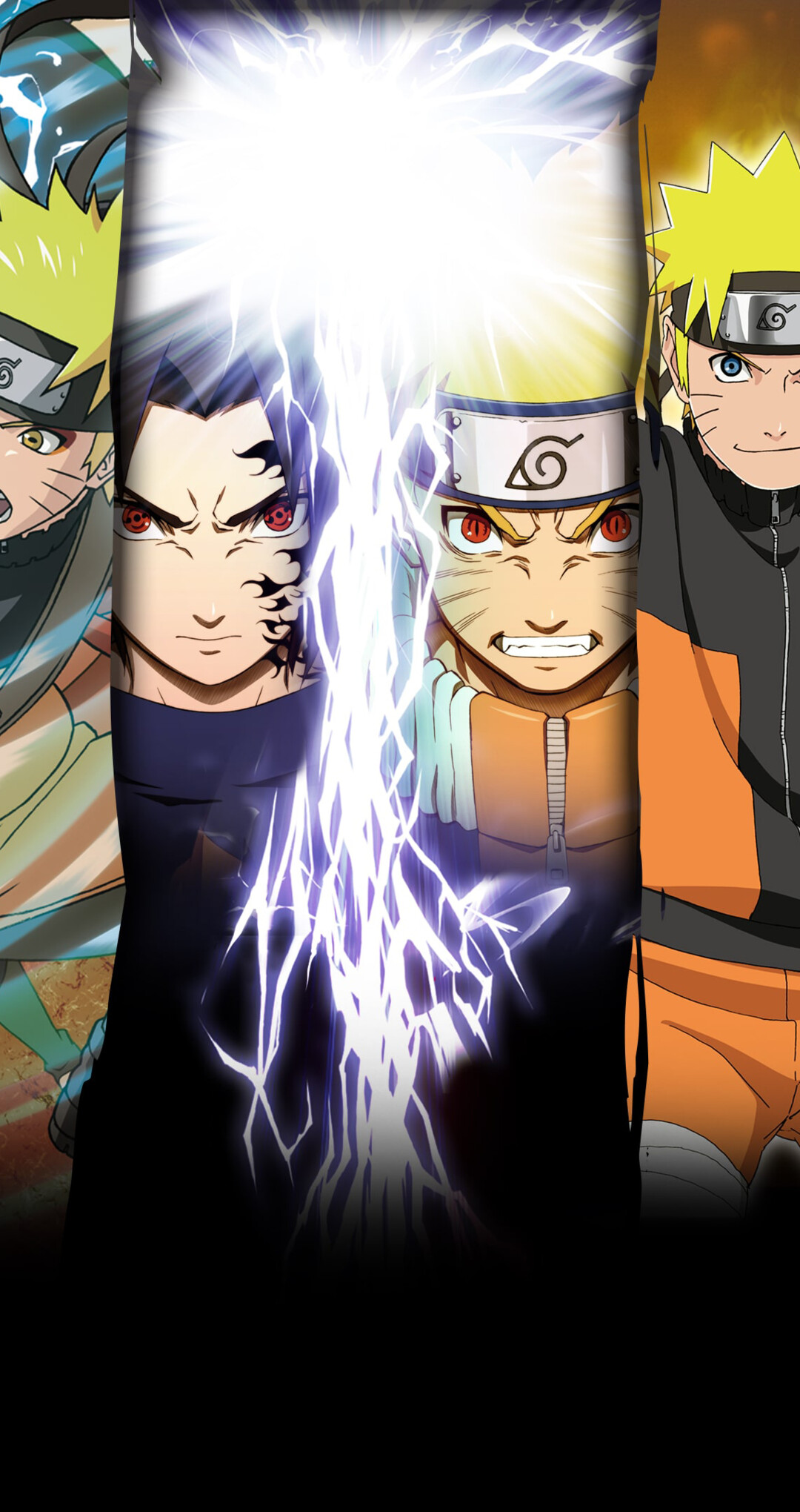 Naruto Uzumaki and Sasuke Uchiha from Naruto Shippuden in a dynamic video game art style.