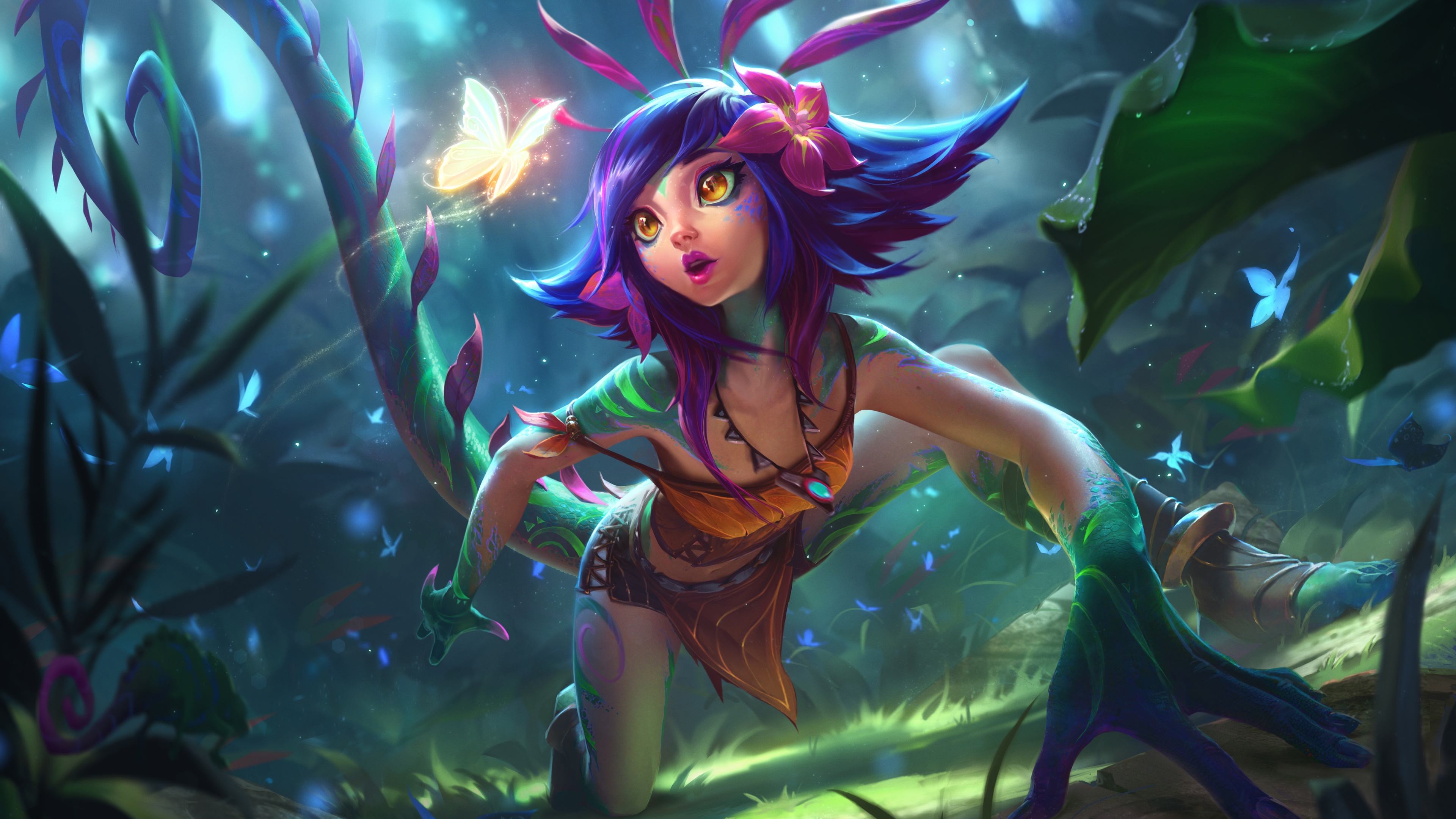 Neeko from League of Legends featuring colorful and magical Vastaya details