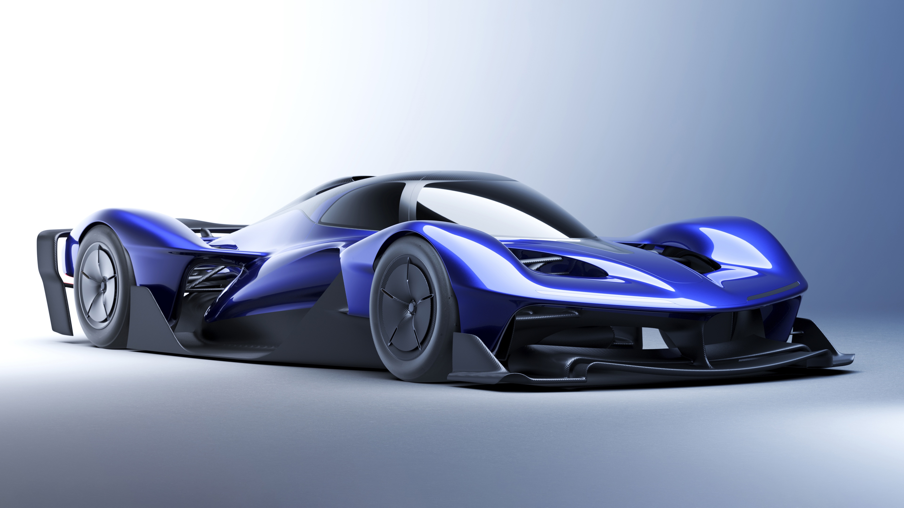 A high-resolution prototype of the Red Bull RB17 hypercar with a sleek aerodynamic body and a striking blue aesthetic.
