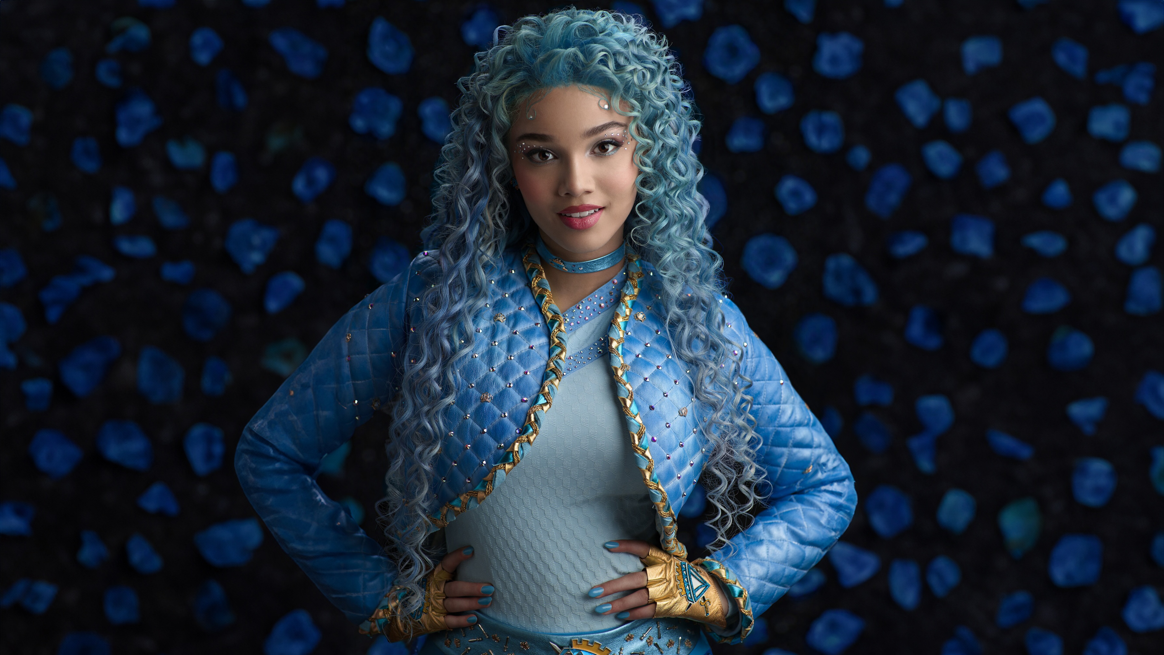 Cinematic portrait of Red, played by Malia Baker, from the movie Descendants: The Rise of Red.