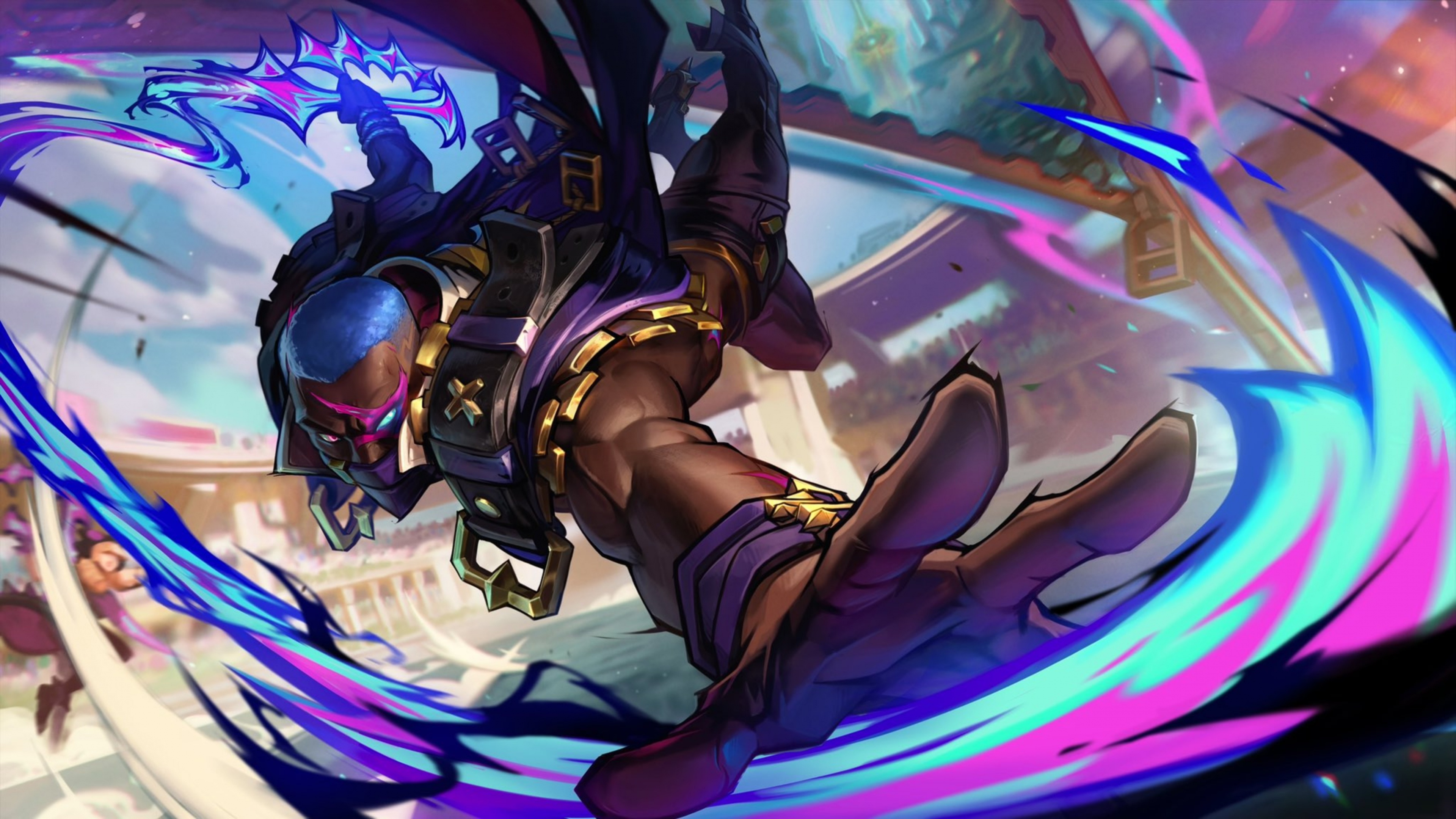 Pyke from League of Legends as a Soul Fighter in the Tournament of Souls, featuring a dark and ghostly aesthetic.