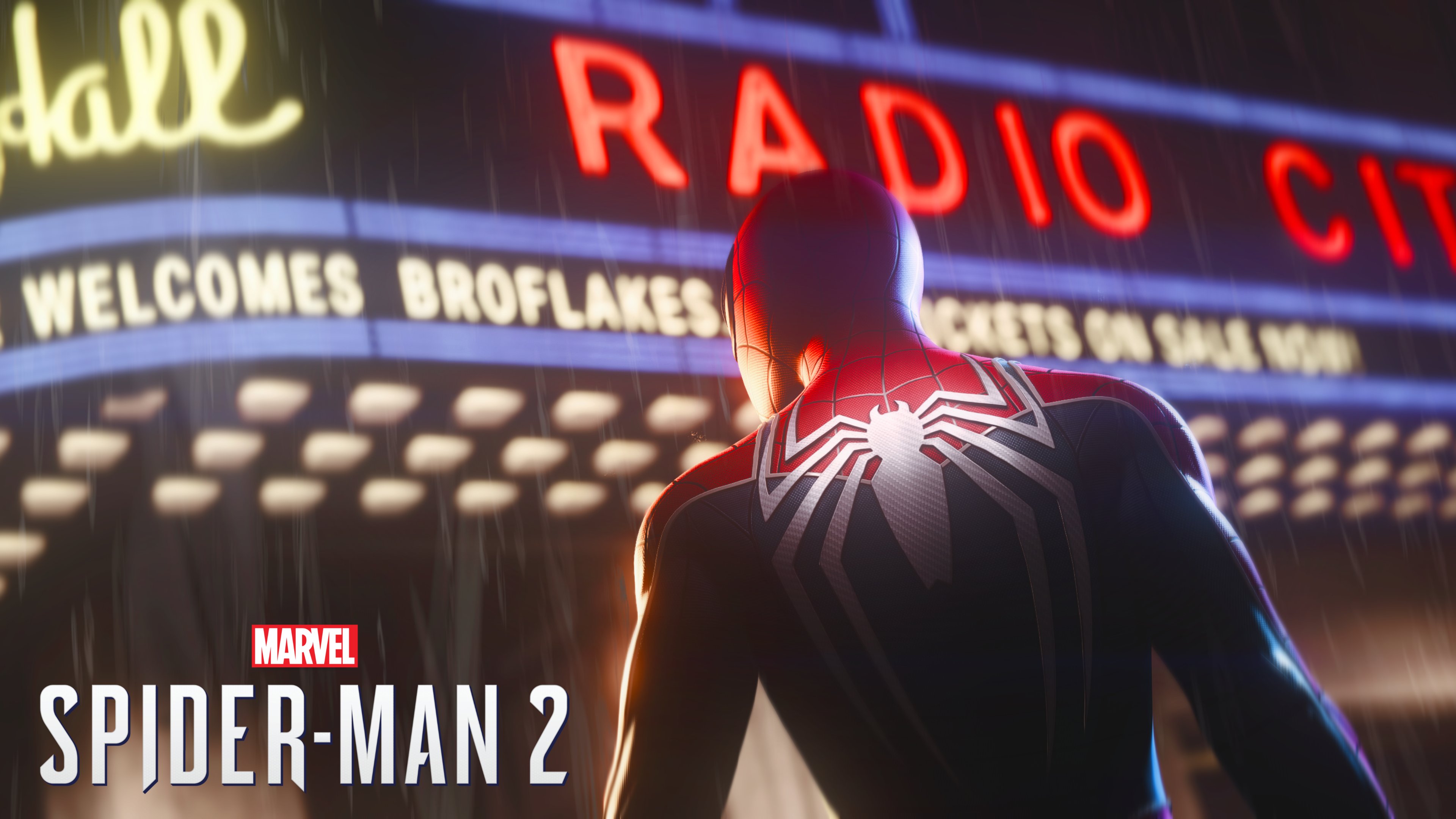 Spider-Man in a heroic pose, inspired by the Spider-Man 2 video game.