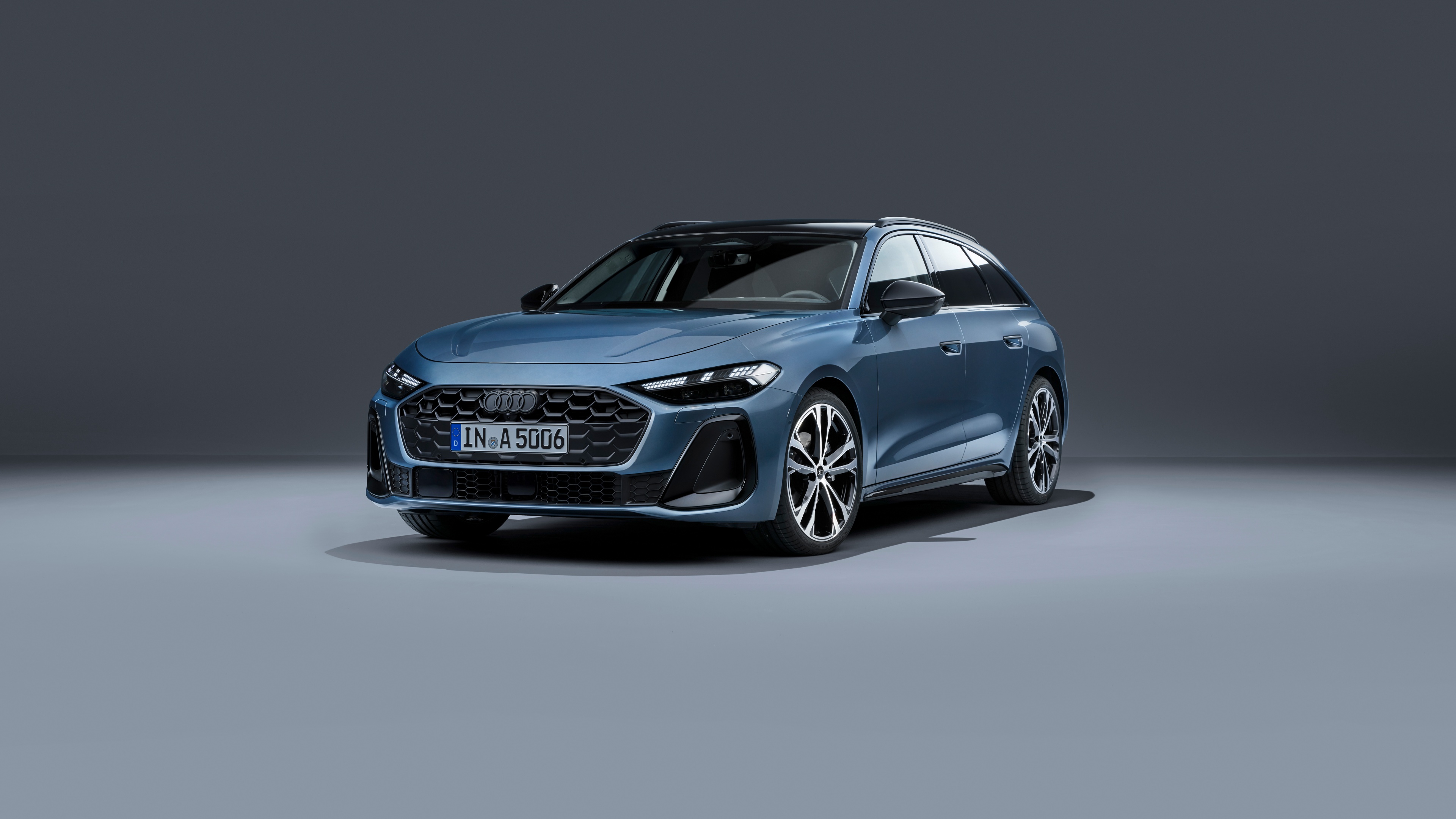 A high-resolution, detailed view of a 2024 Audi A5 Avant luxury station wagon.