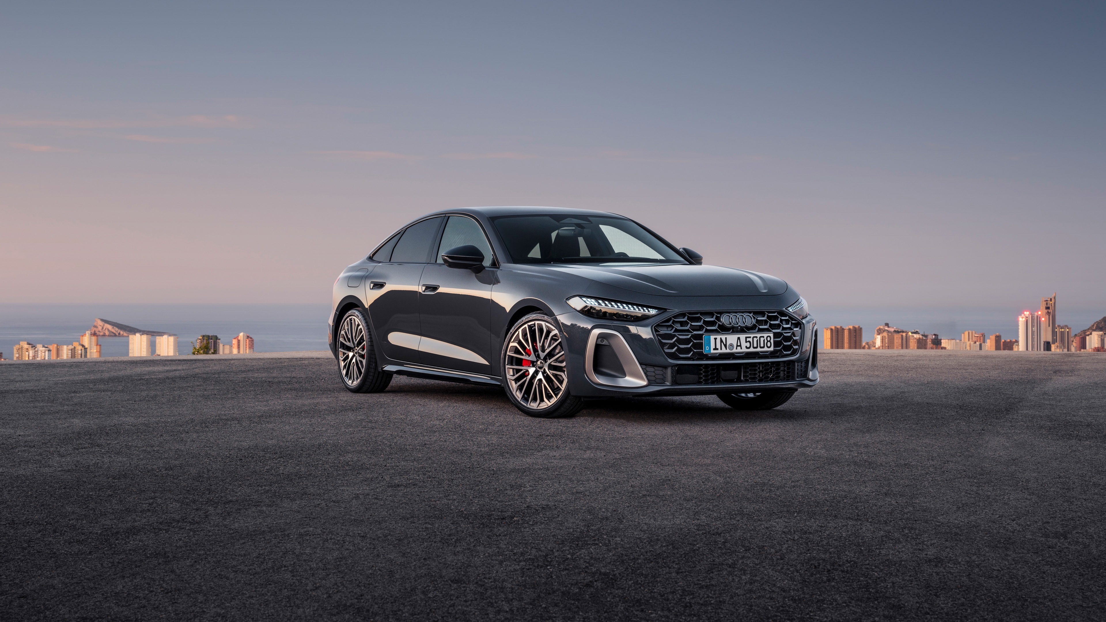A high-resolution, detailed view of the 2024 Audi A5 luxury car.