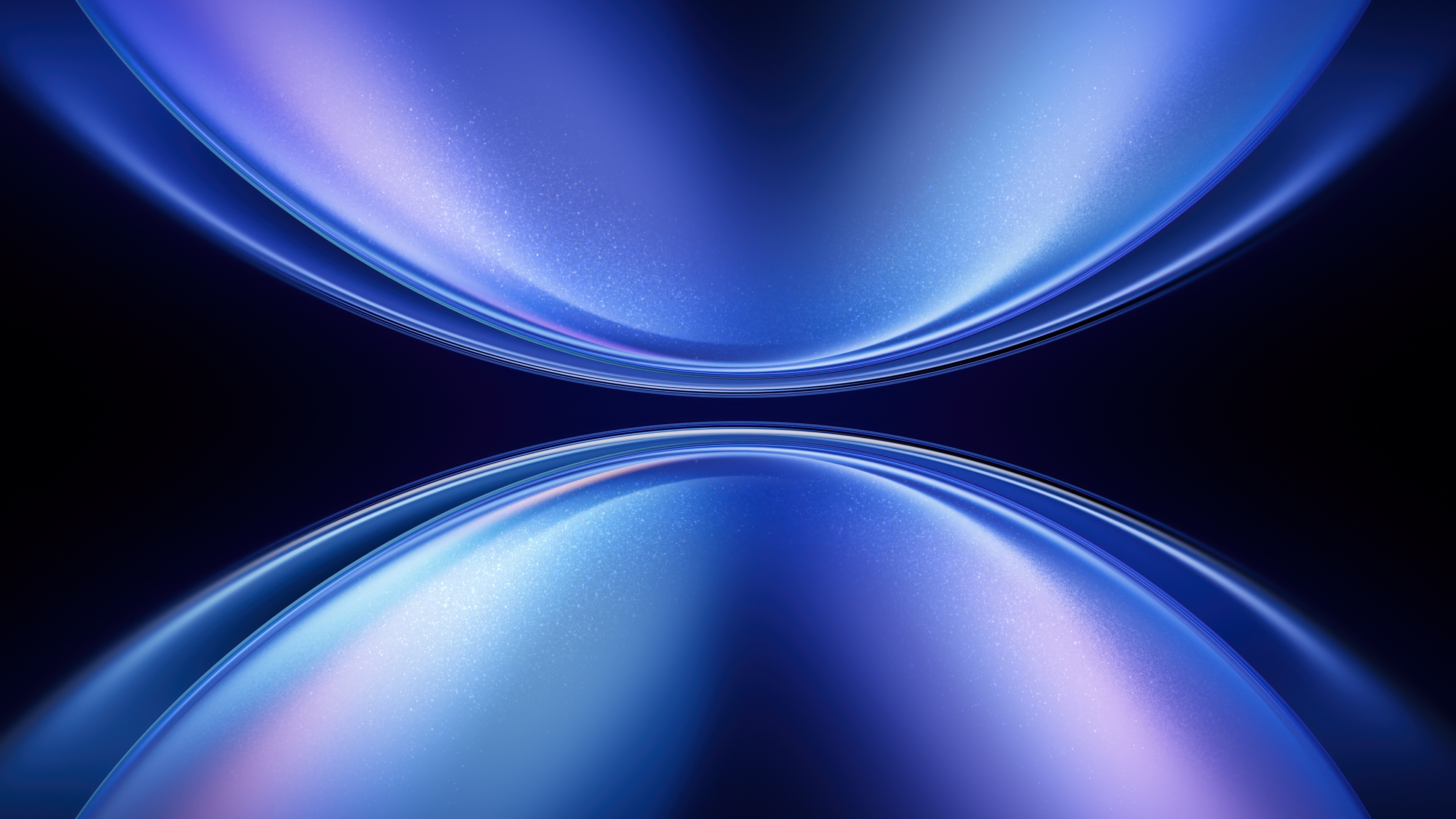 Symmetrical blue abstract waves with futuristic fluid curves in 5K resolution.