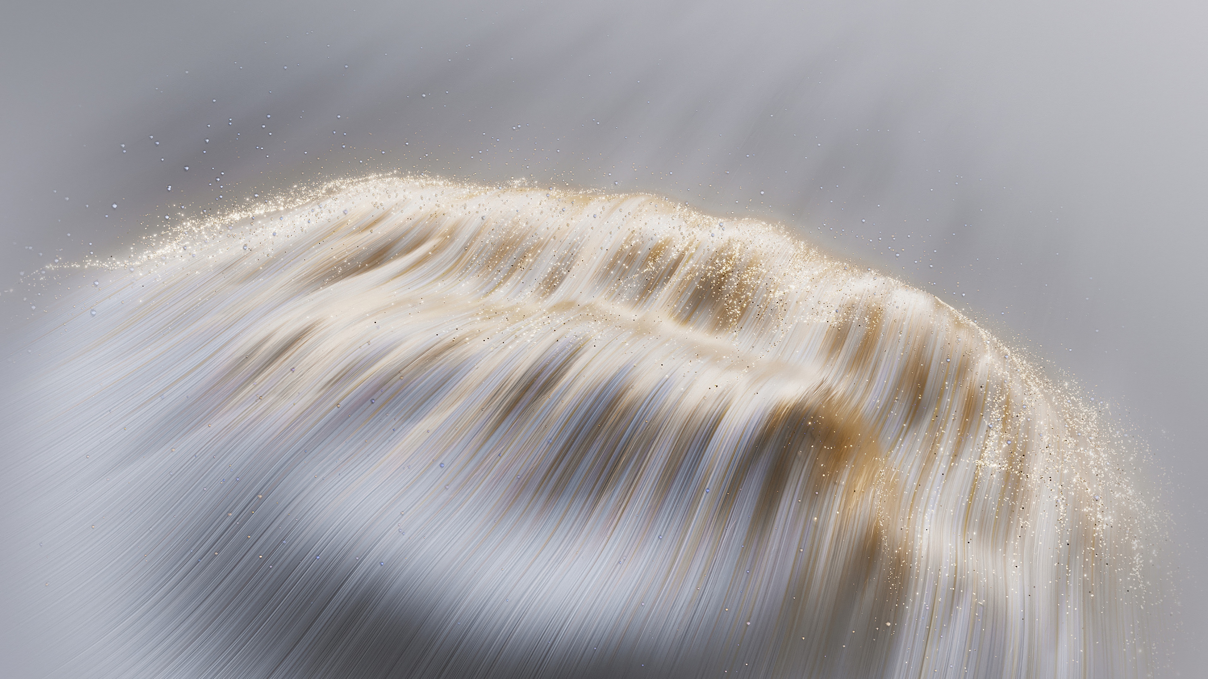 Shimmering golden waves with glittering textures and metallic highlights.