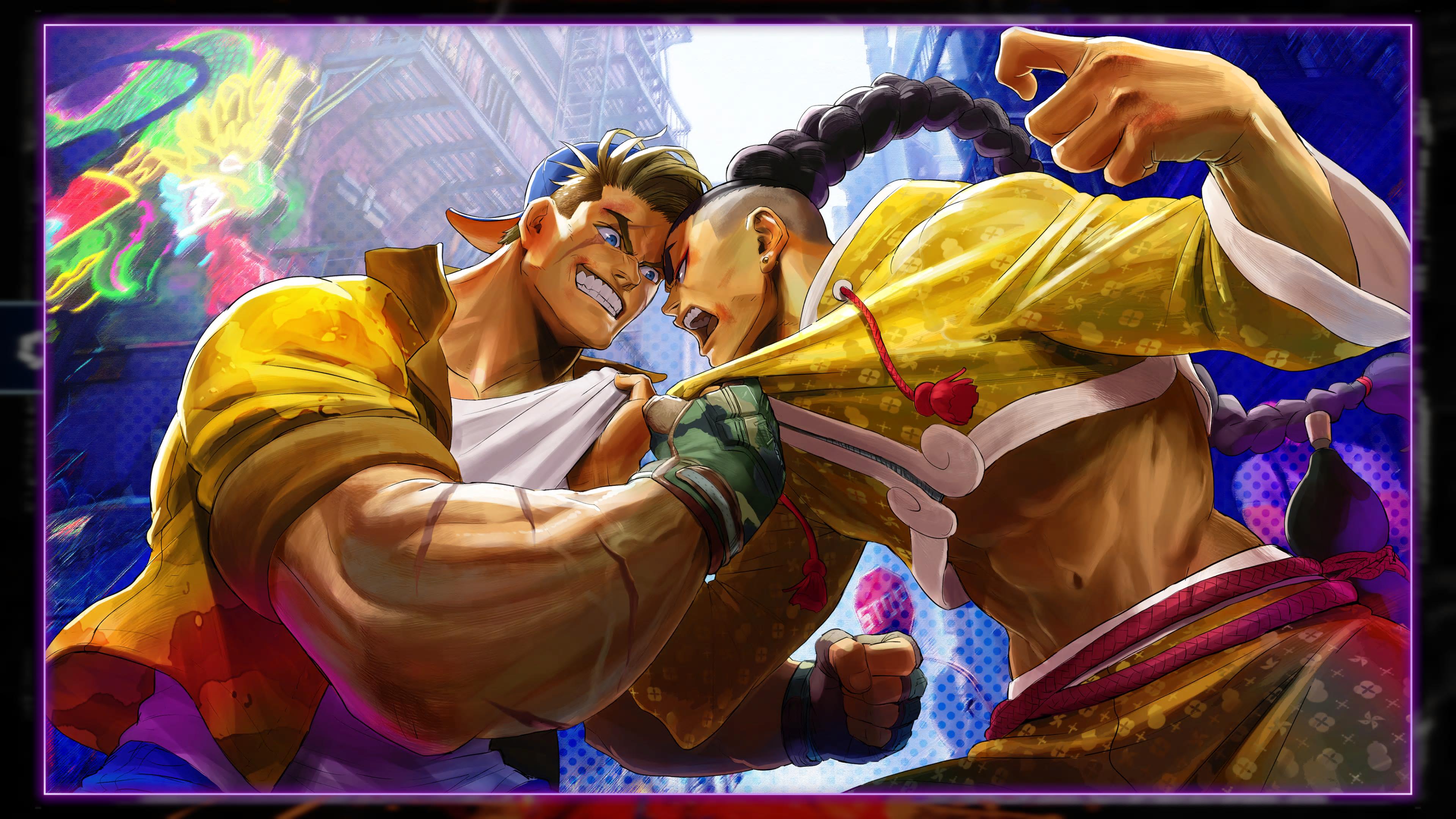 The characters Luke and Jamie from Street Fighter 6 in a dynamic fighting pose.