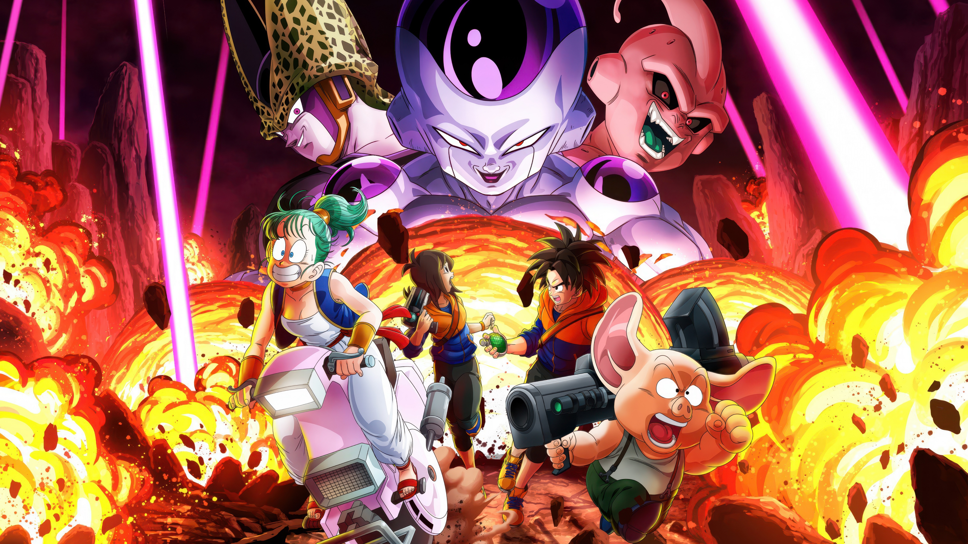 Promotional key art for Dragon Ball: The Breakers showcasing Goku and characters from the Dragon Ball franchise in high definition.