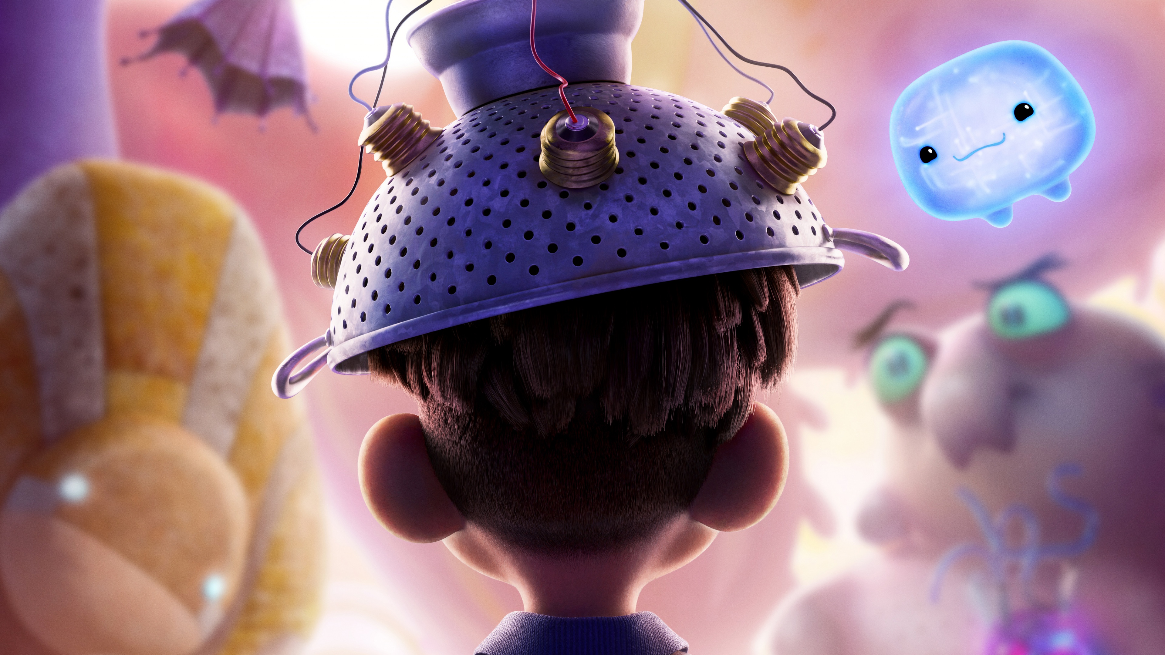 A movie poster for the Pixar film Elio, featuring the character Elio amidst a colorful cosmic and space-themed background.