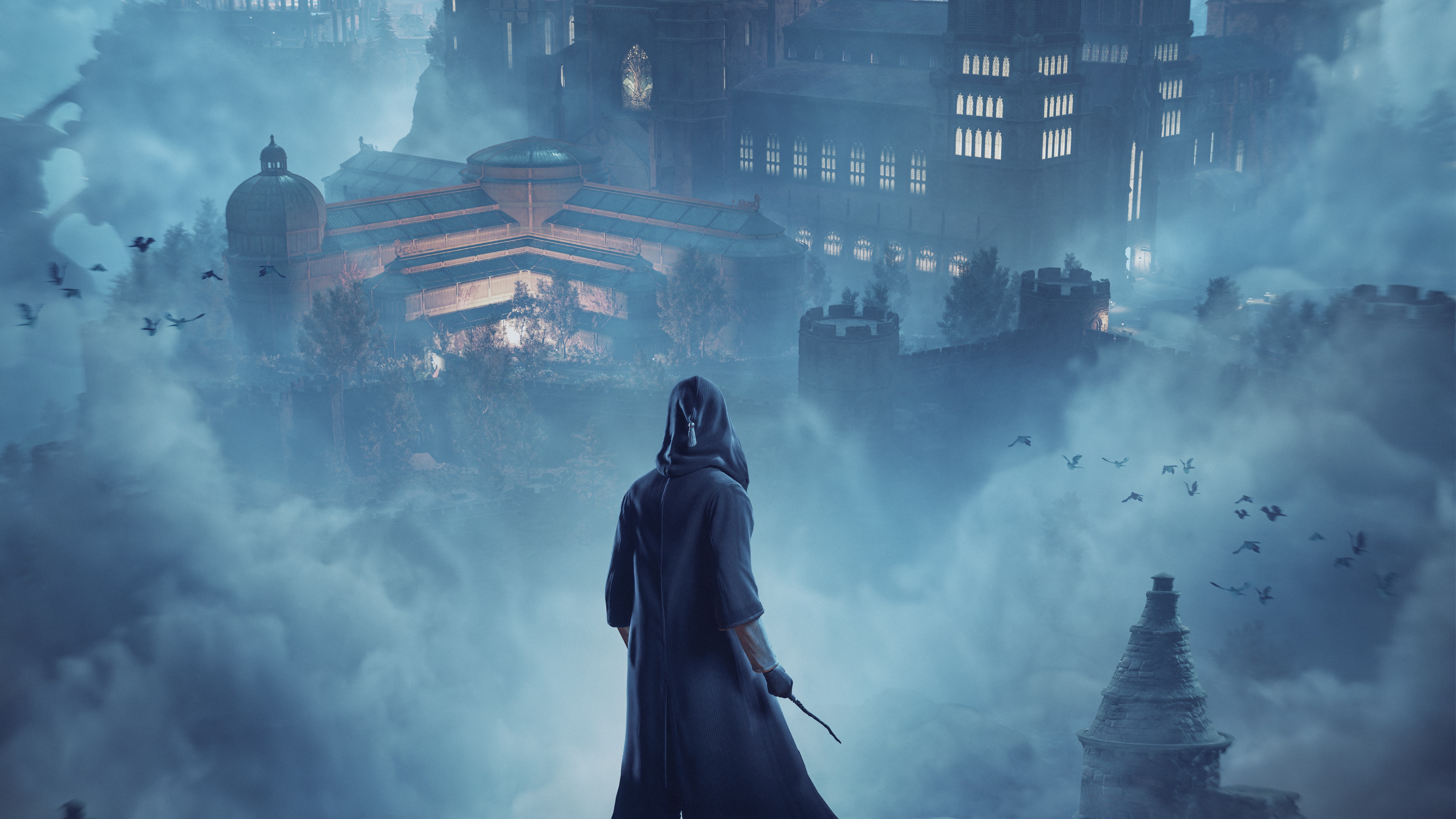 A high-resolution 5K cinematic render of a character from the game Hogwarts Legacy.