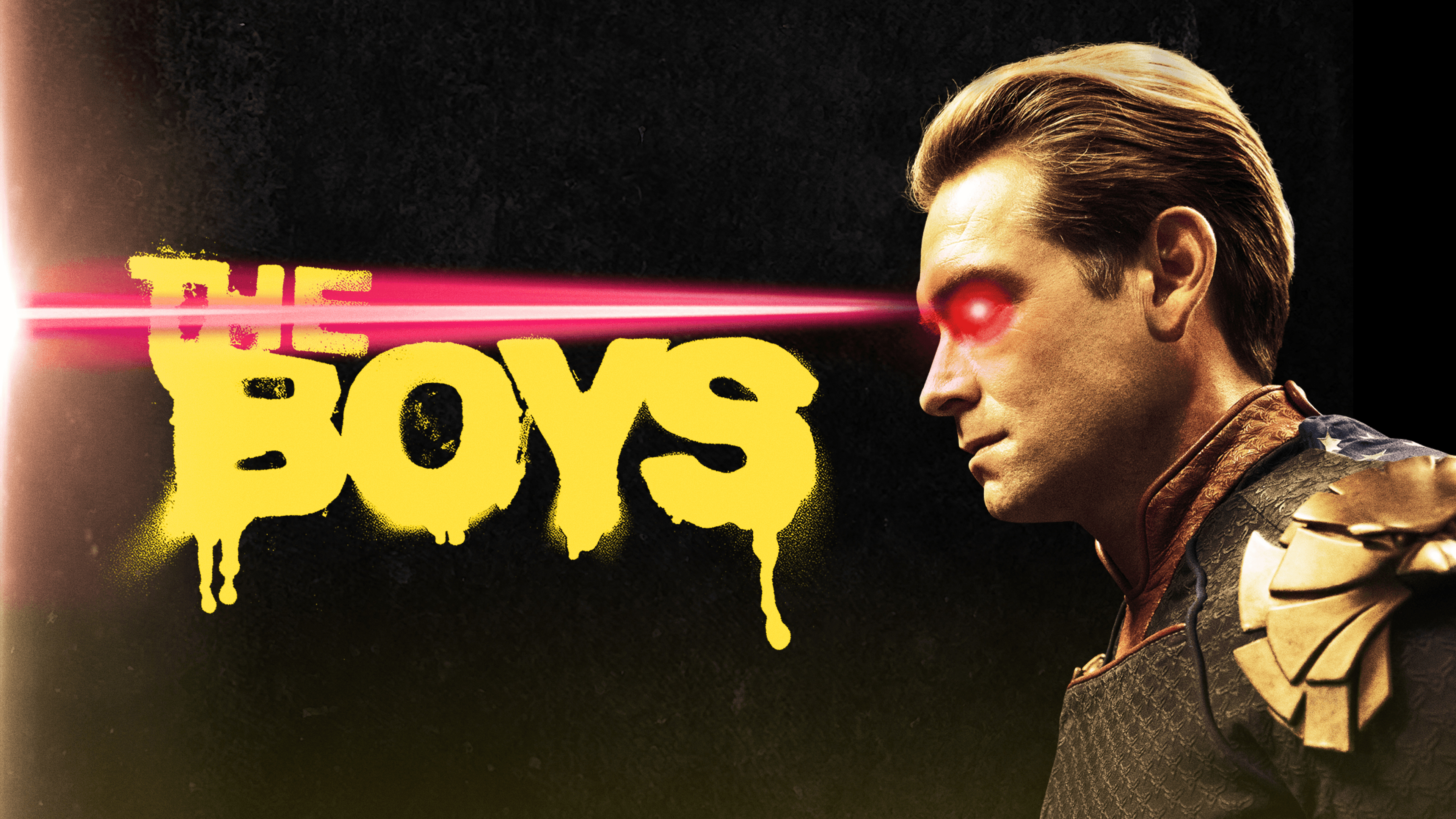 A dramatic promotional poster of Homelander from the TV series The Boys.