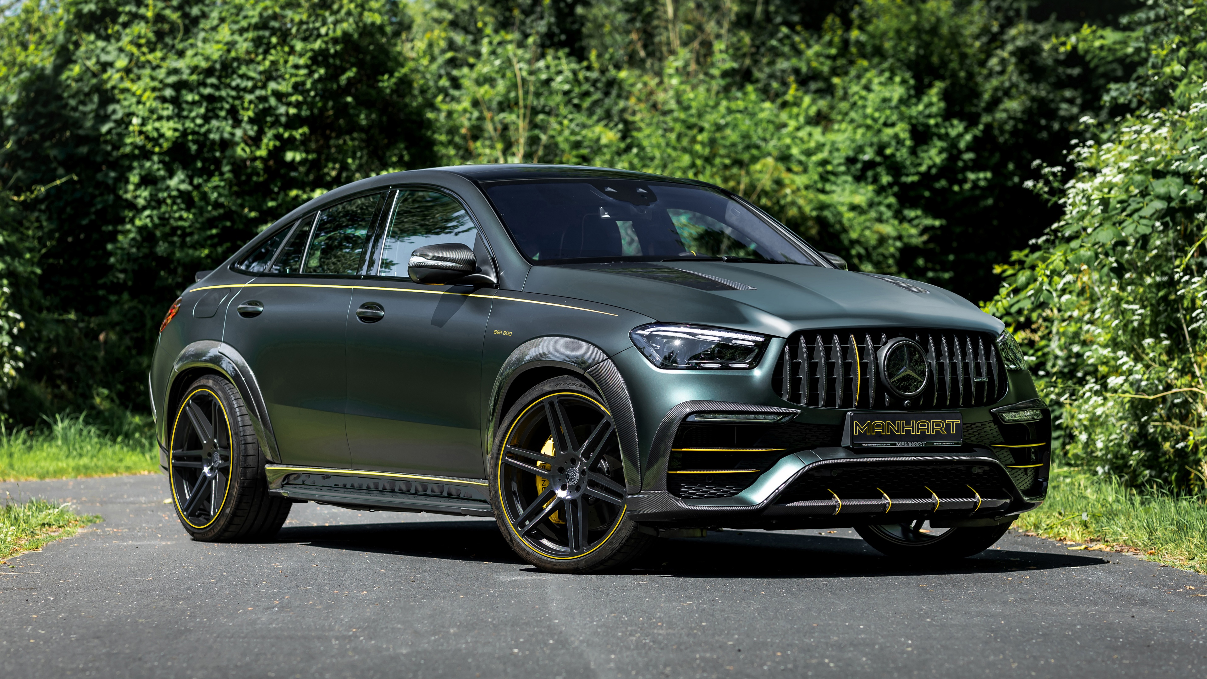 A custom Manhart-tuned Mercedes-AMG GLE 63 S 4MATIC+ Coupe with aggressive performance styling.