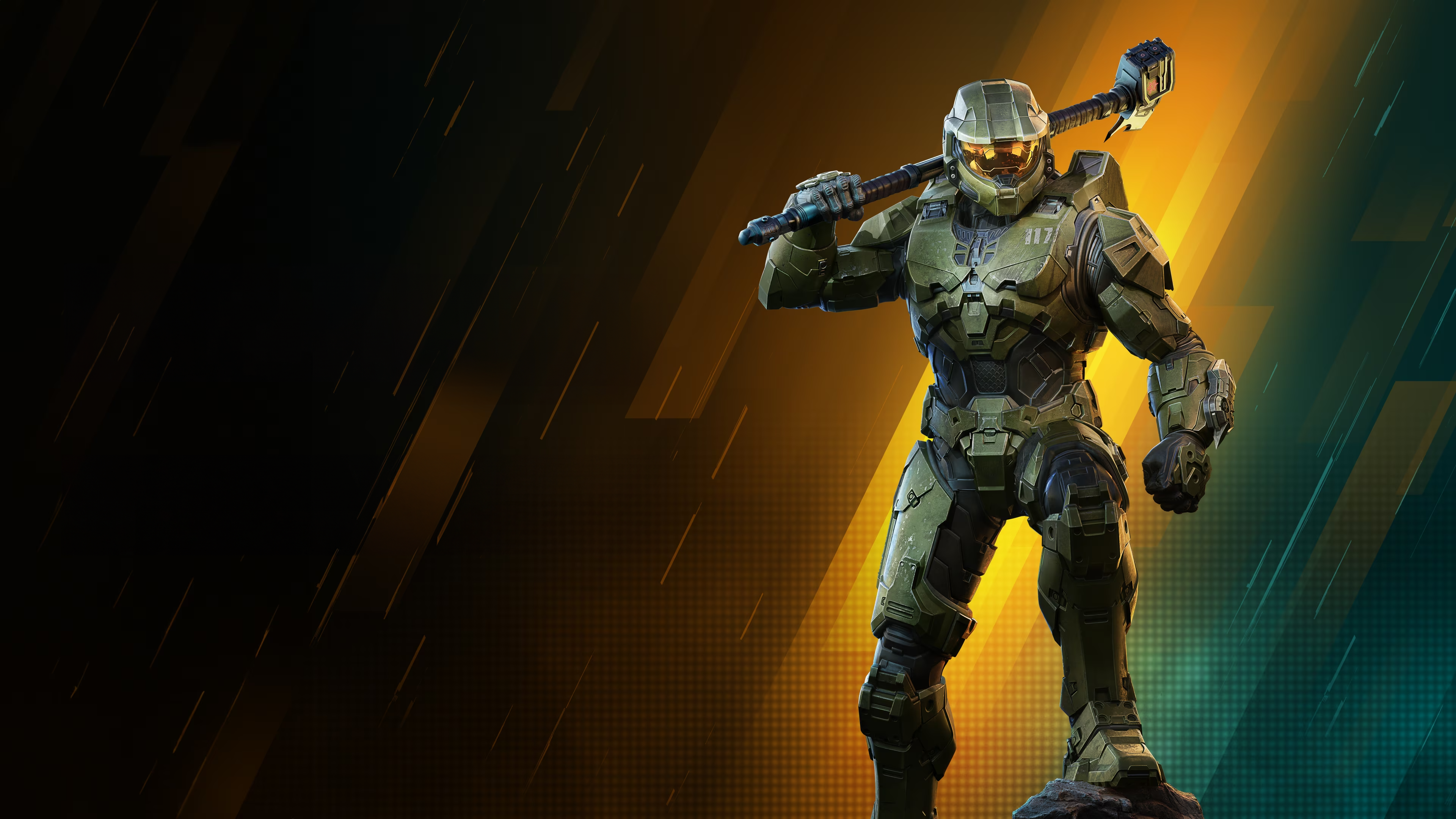 Master Chief from the Halo series wearing tactical gear inspired by the Rainbow Six Siege art style.