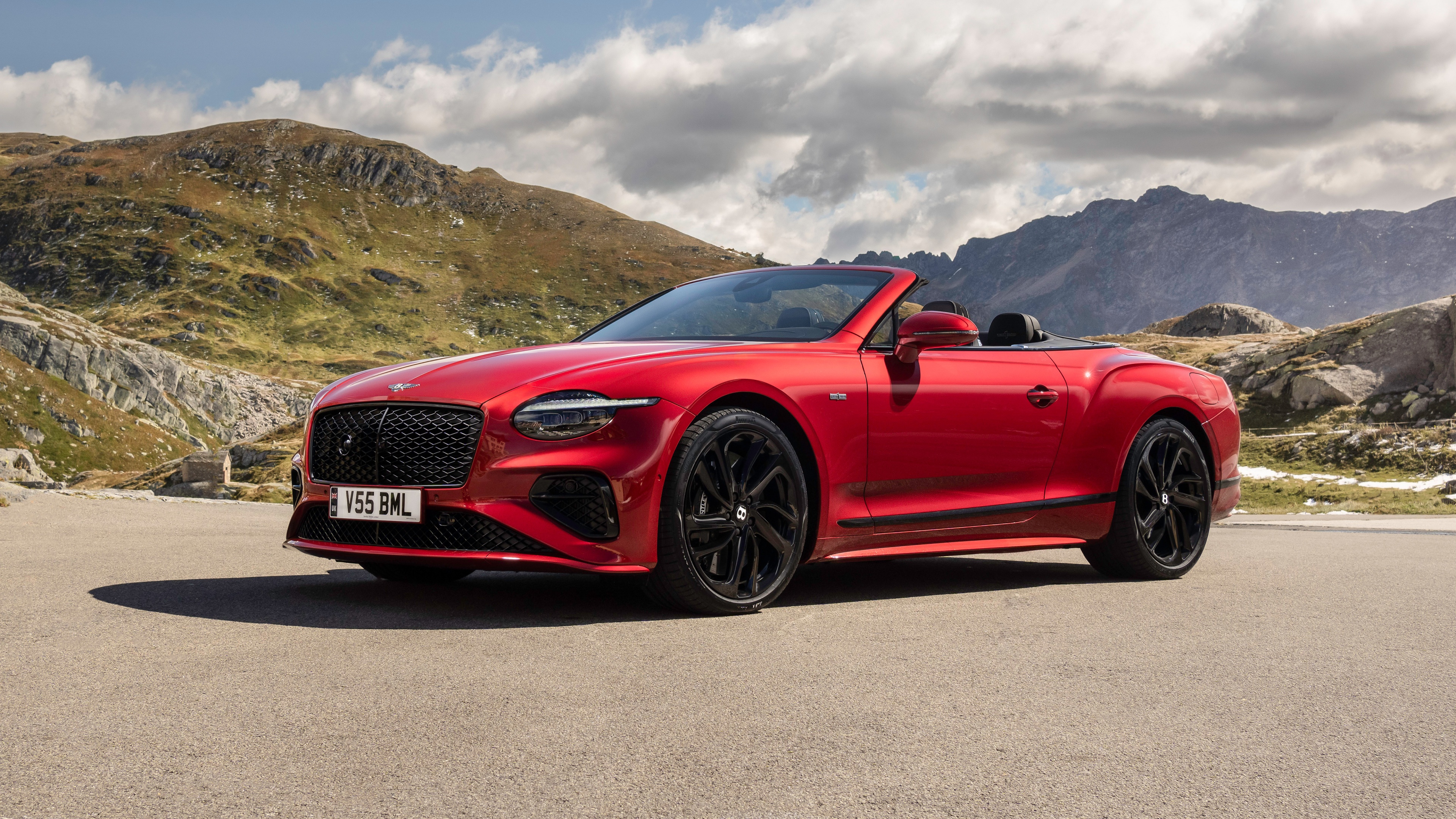 A detailed view of the luxury 2025 Bentley Continental GTC Speed First Edition convertible.