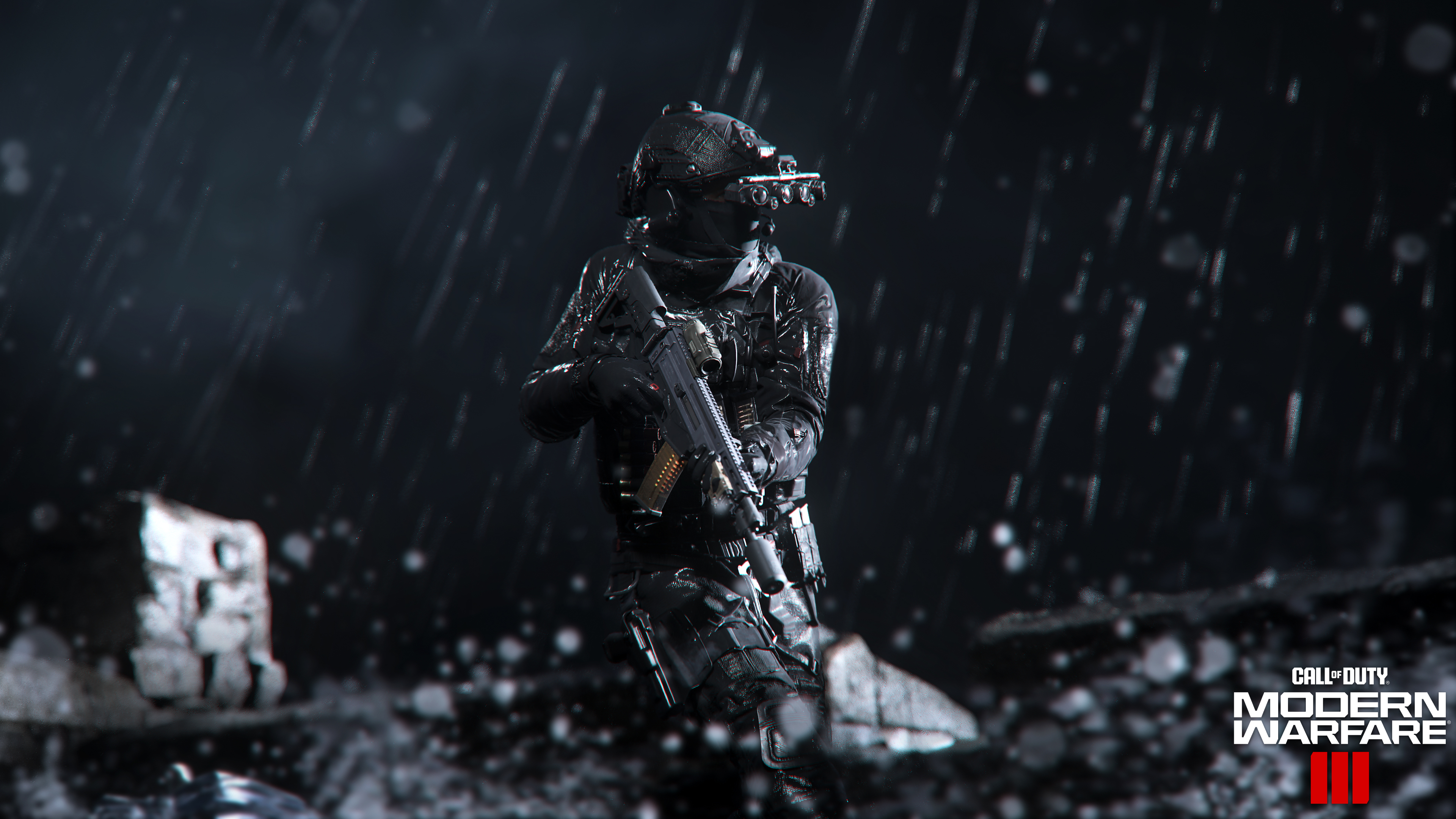 An elite Task Force 141 soldier from Call of Duty: Modern Warfare 3 wearing full tactical combat gear in a realistic military setting.