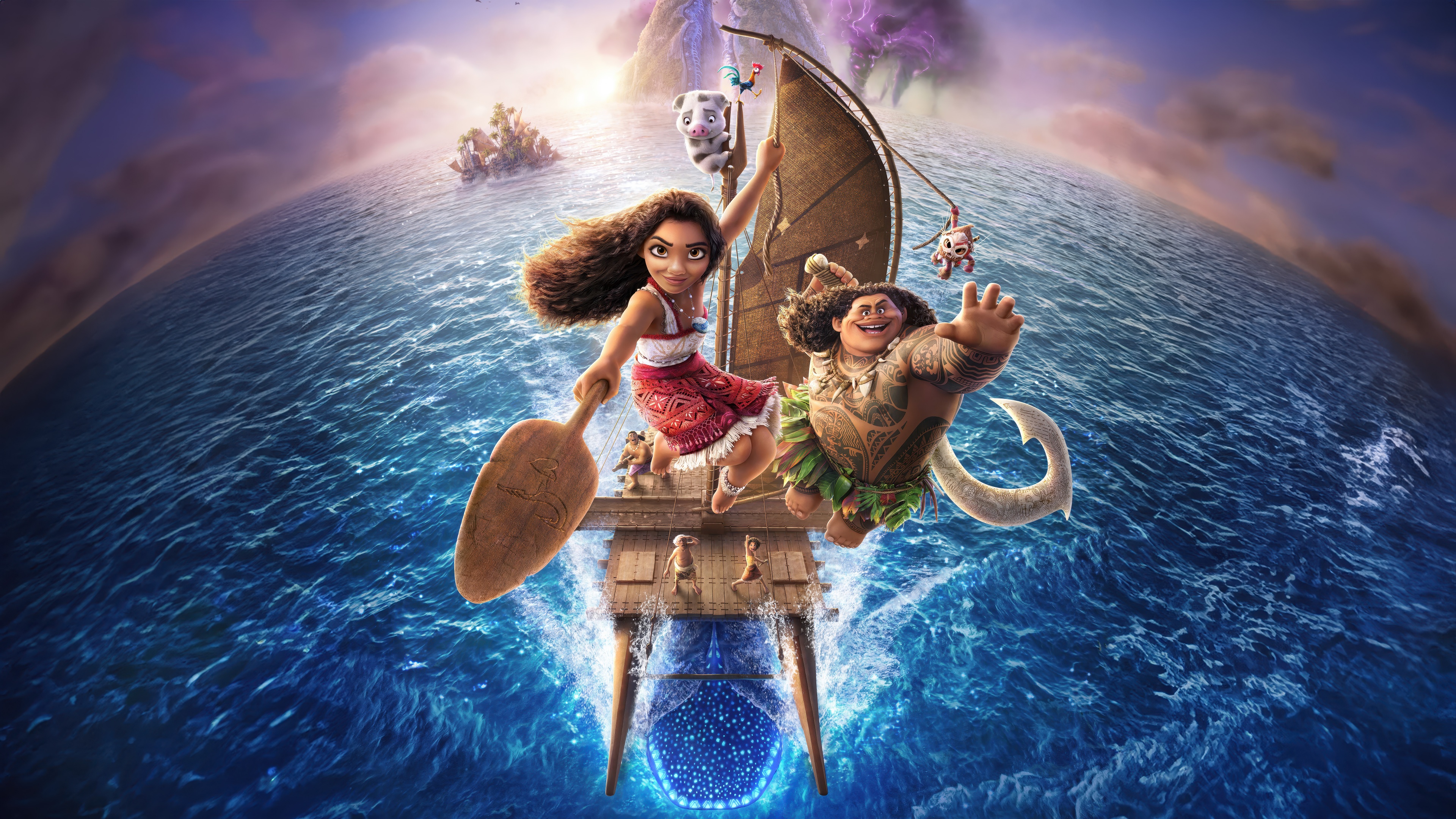 Cinematic movie poster of Moana from the film Moana 2, showcasing vibrant animation and ocean themes.