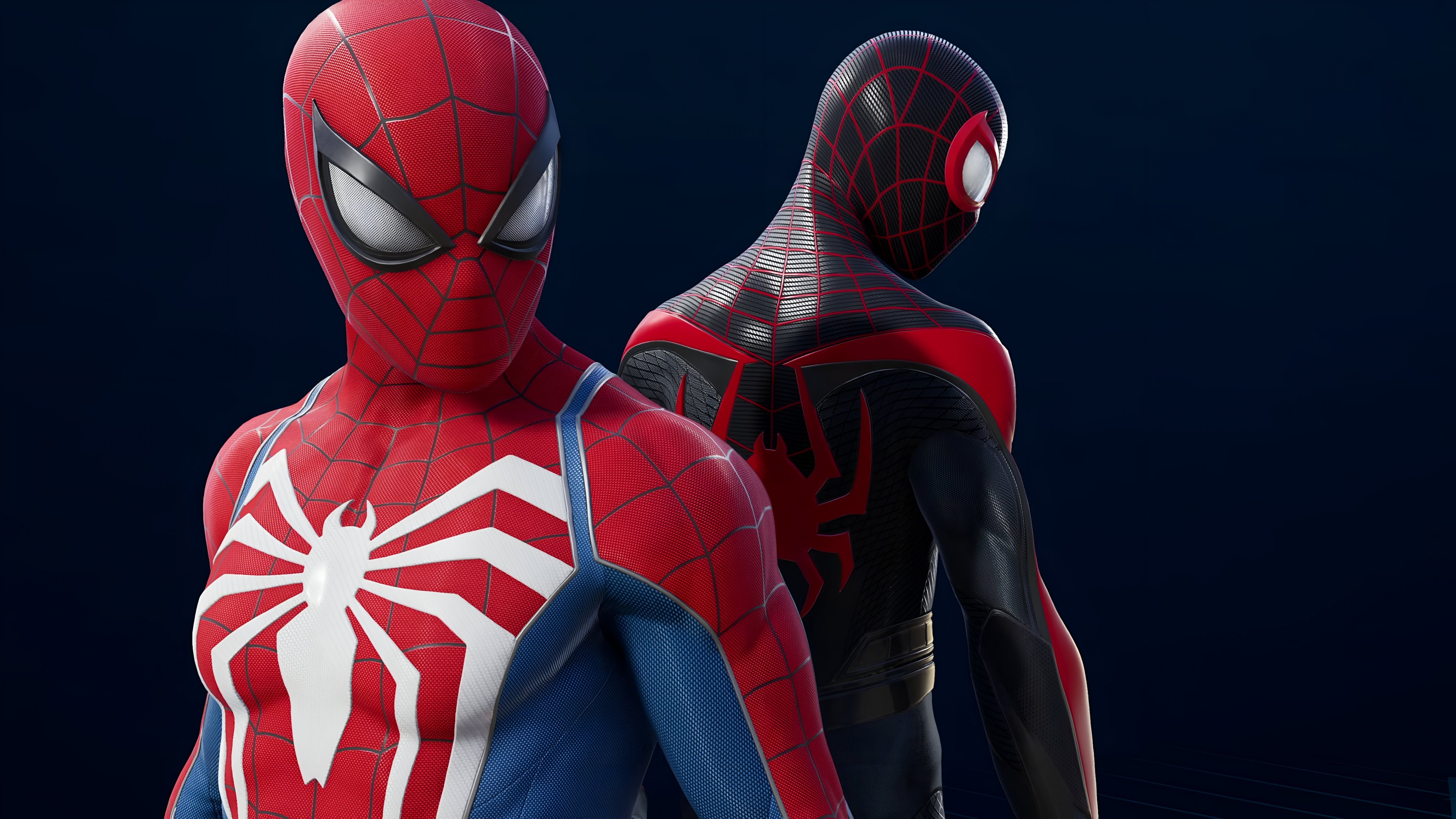 Spider-Man and Miles Morales posing together in Marvel's Spider-Man 2
