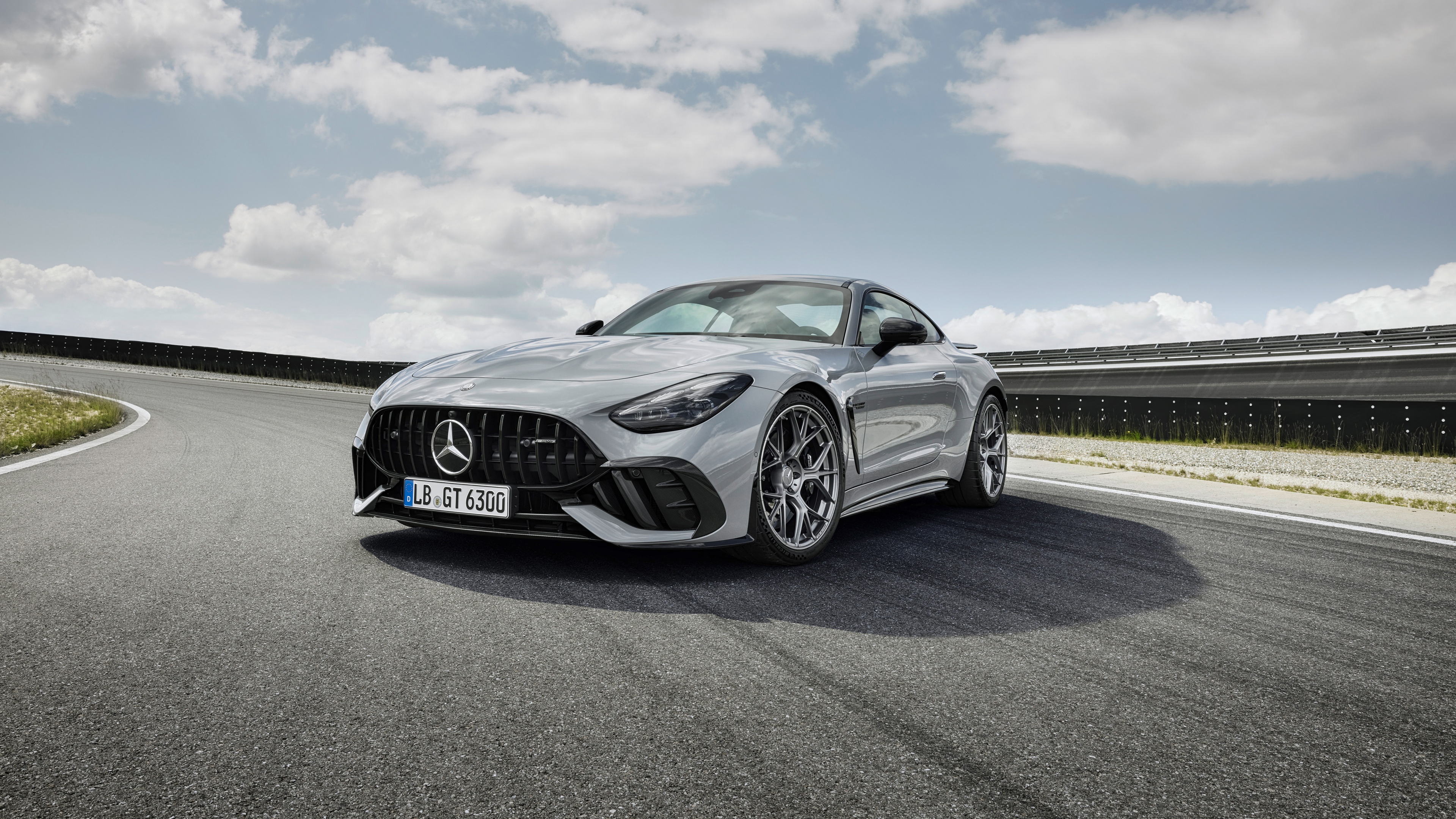 A detailed view of the sleek and powerful 2024 Mercedes-AMG GT 63 PRO 4MATIC+ sports car.
