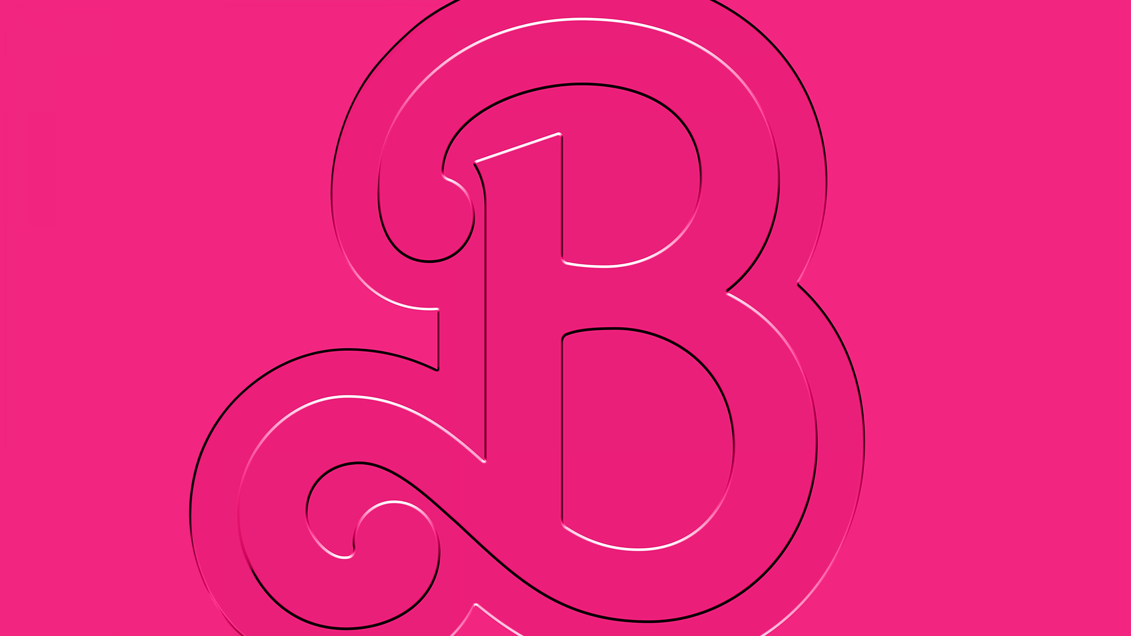 Barbie logo featuring a pink aesthetic and pink background