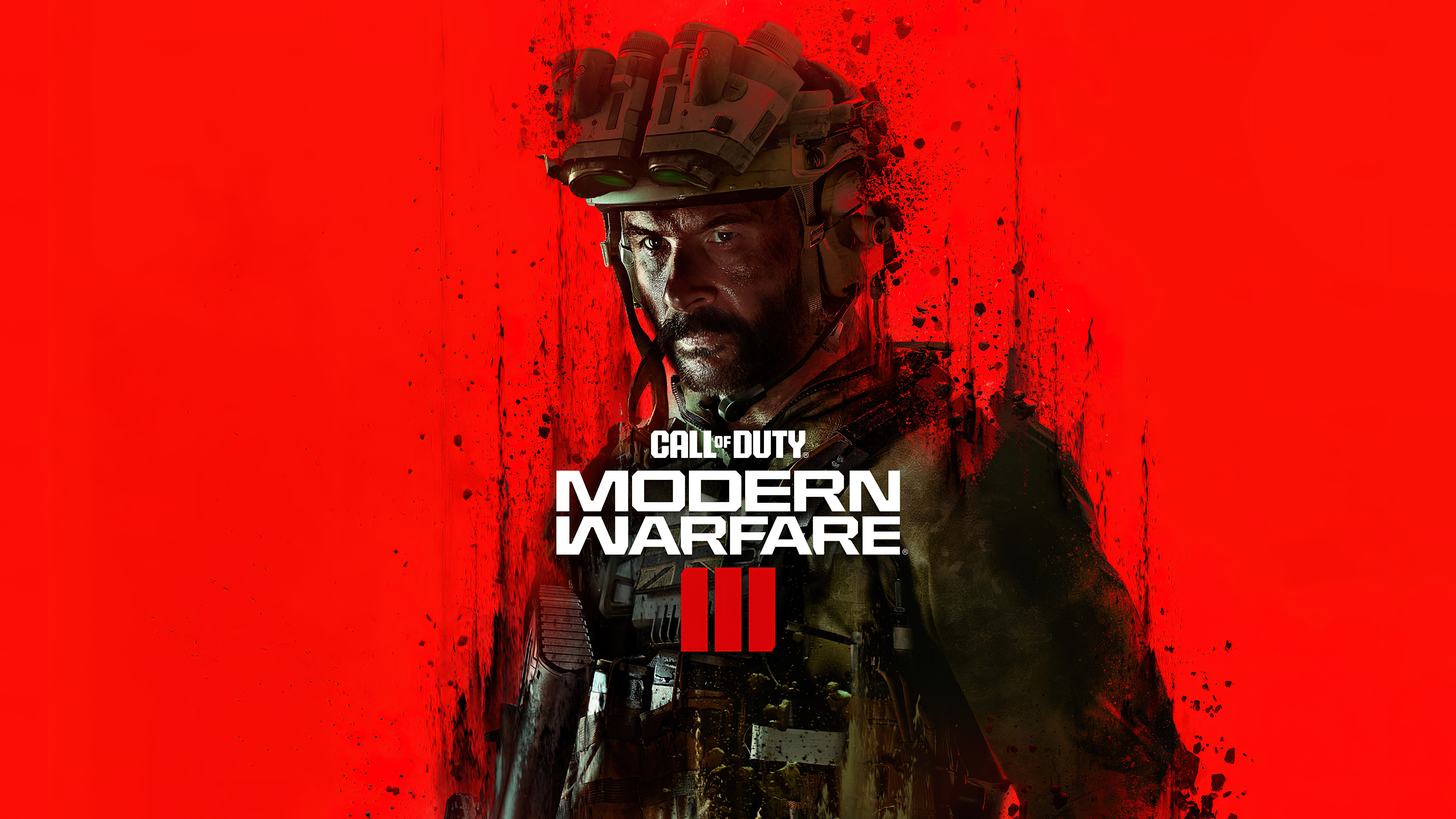 Captain John Price from Call of Duty: Modern Warfare 3 against a bold red background