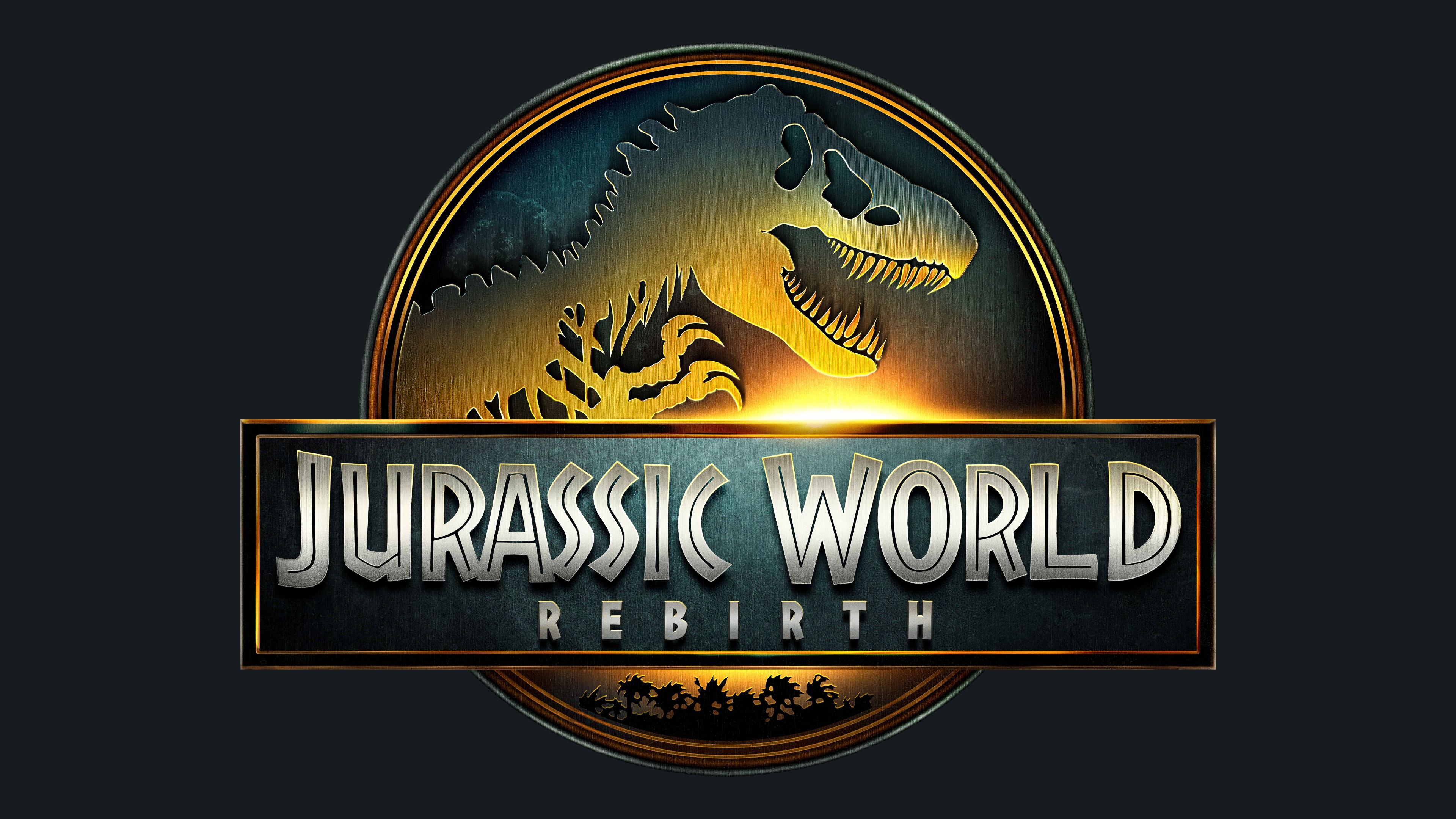 A massive dinosaur prowling through a lush, sun-drenched prehistoric jungle scene from Jurassic World Rebirth.