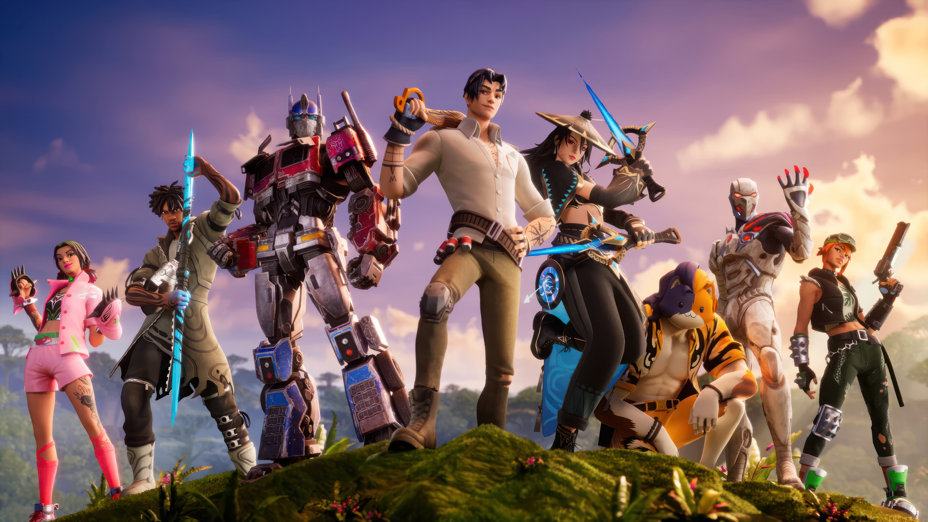 A character from Fortnite traversing through a lush, green jungle during a battle royale match.