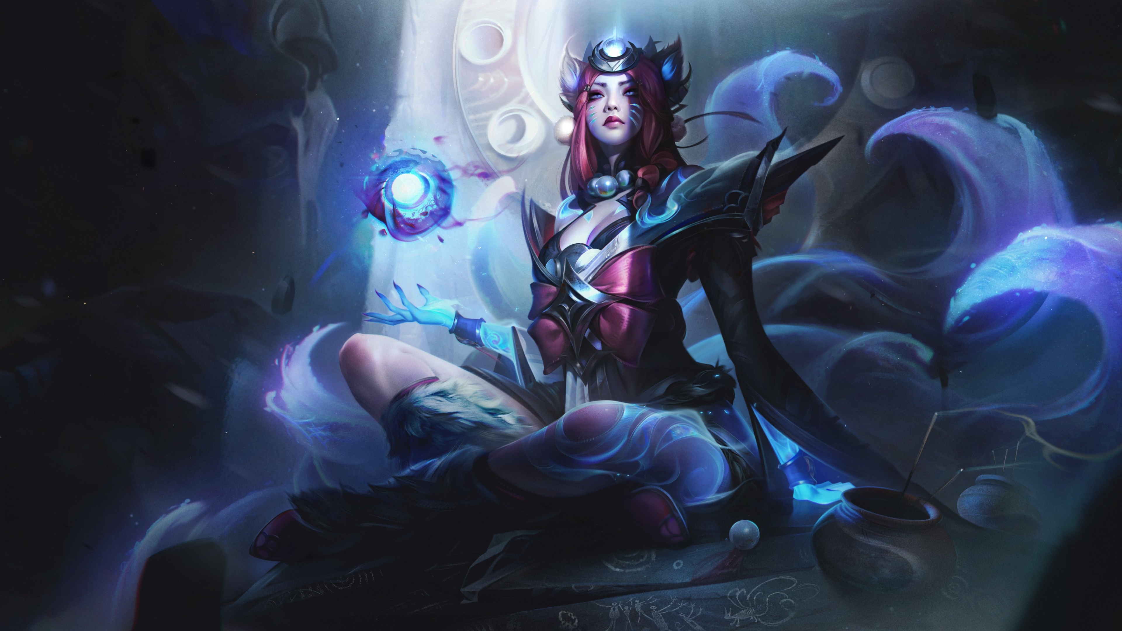 A detailed digital painting of a League of Legends character with magical lighting and ornate fantasy armor.