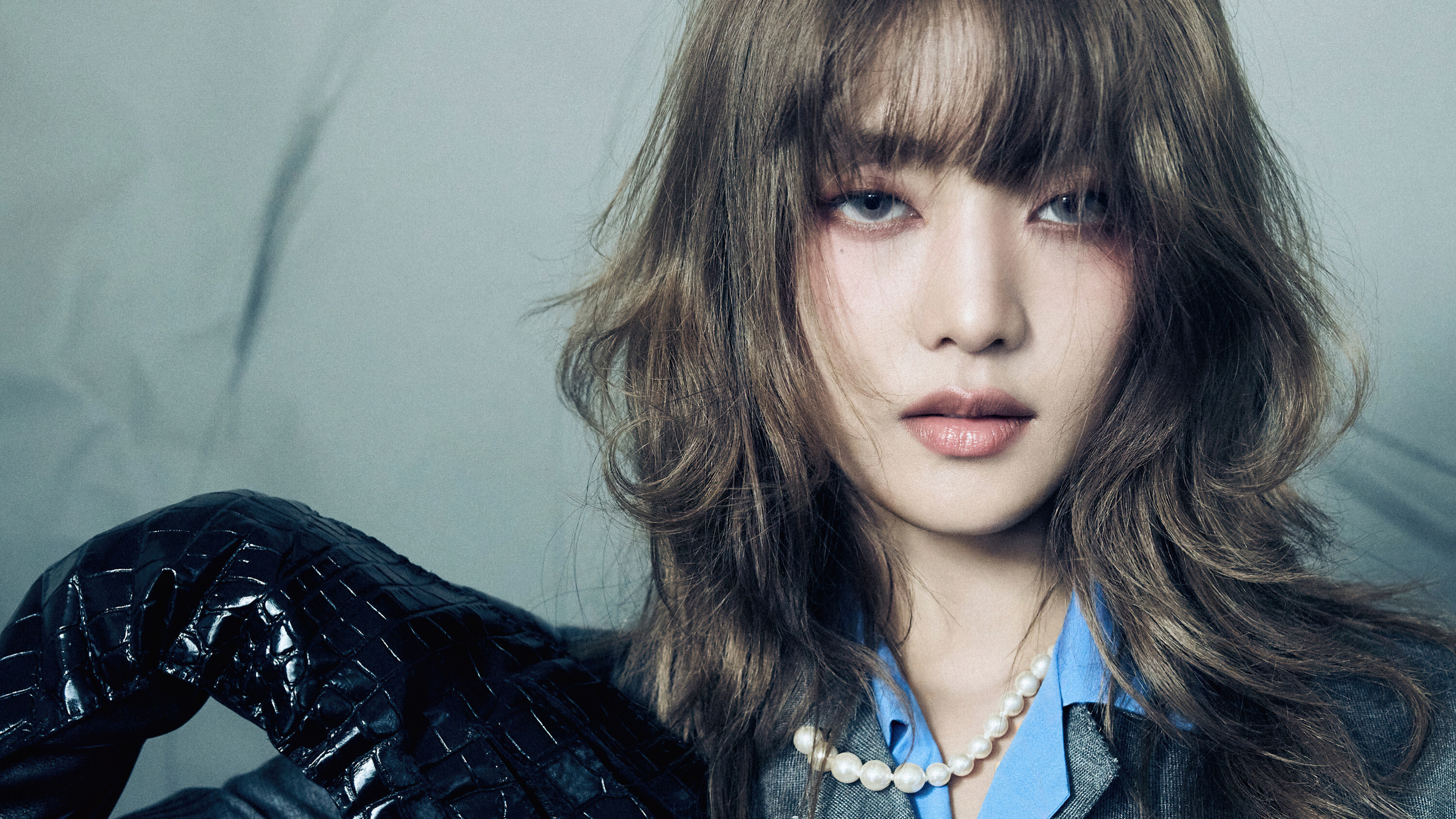 A high-quality, detailed portrait of Minnie, a member of the K-pop group (G)I-DLE.