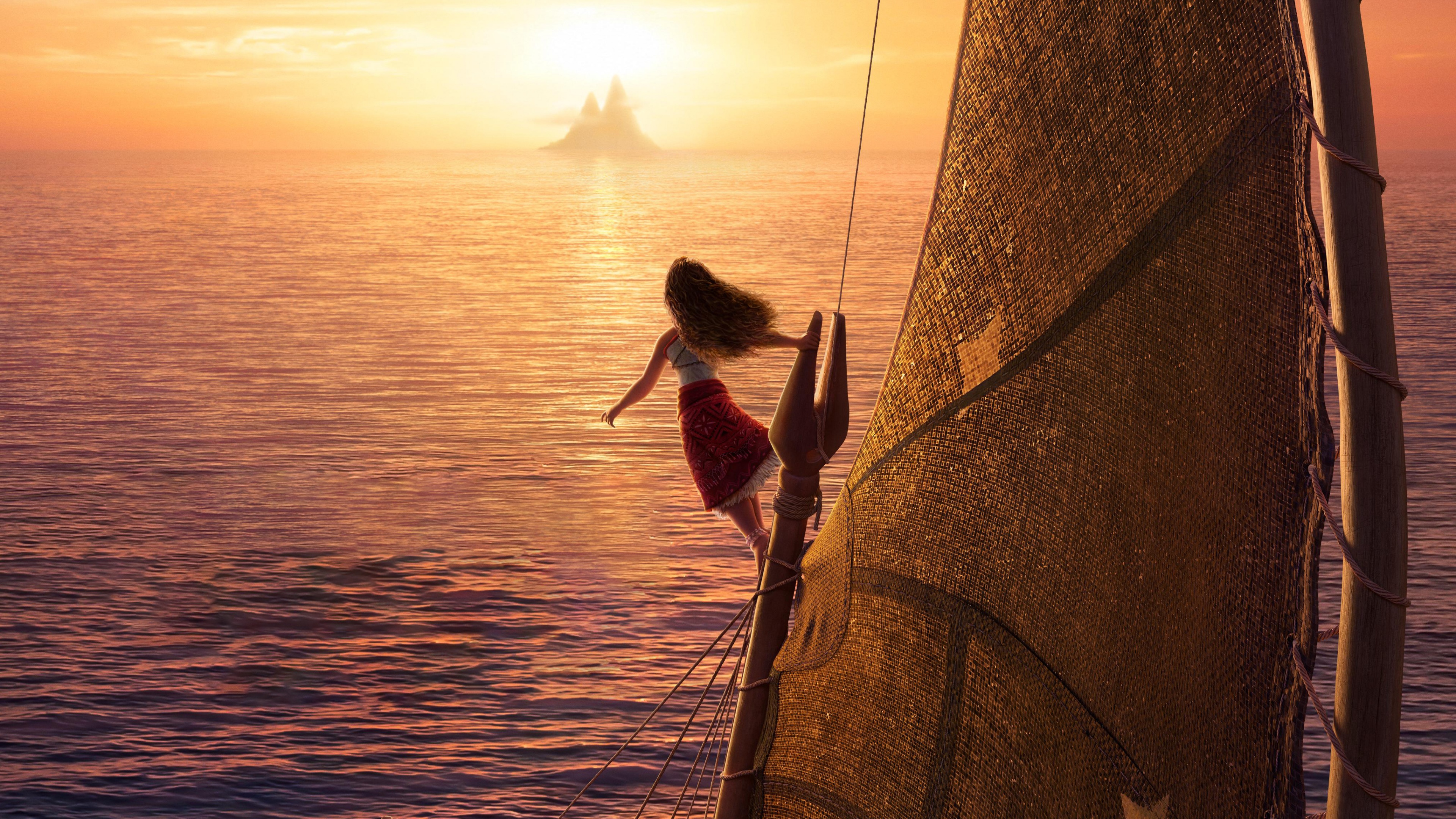 A stunning movie poster featuring Moana from the Disney animated film Moana 2.
