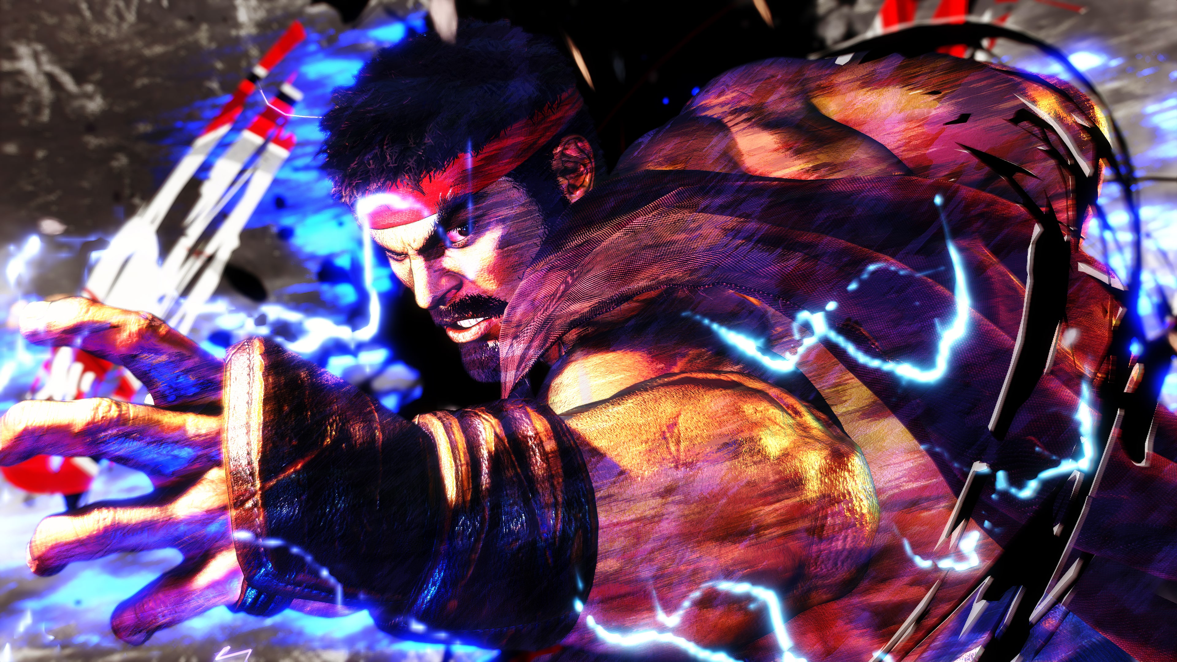 Ryu from Street Fighter 6 in a martial arts fighting pose