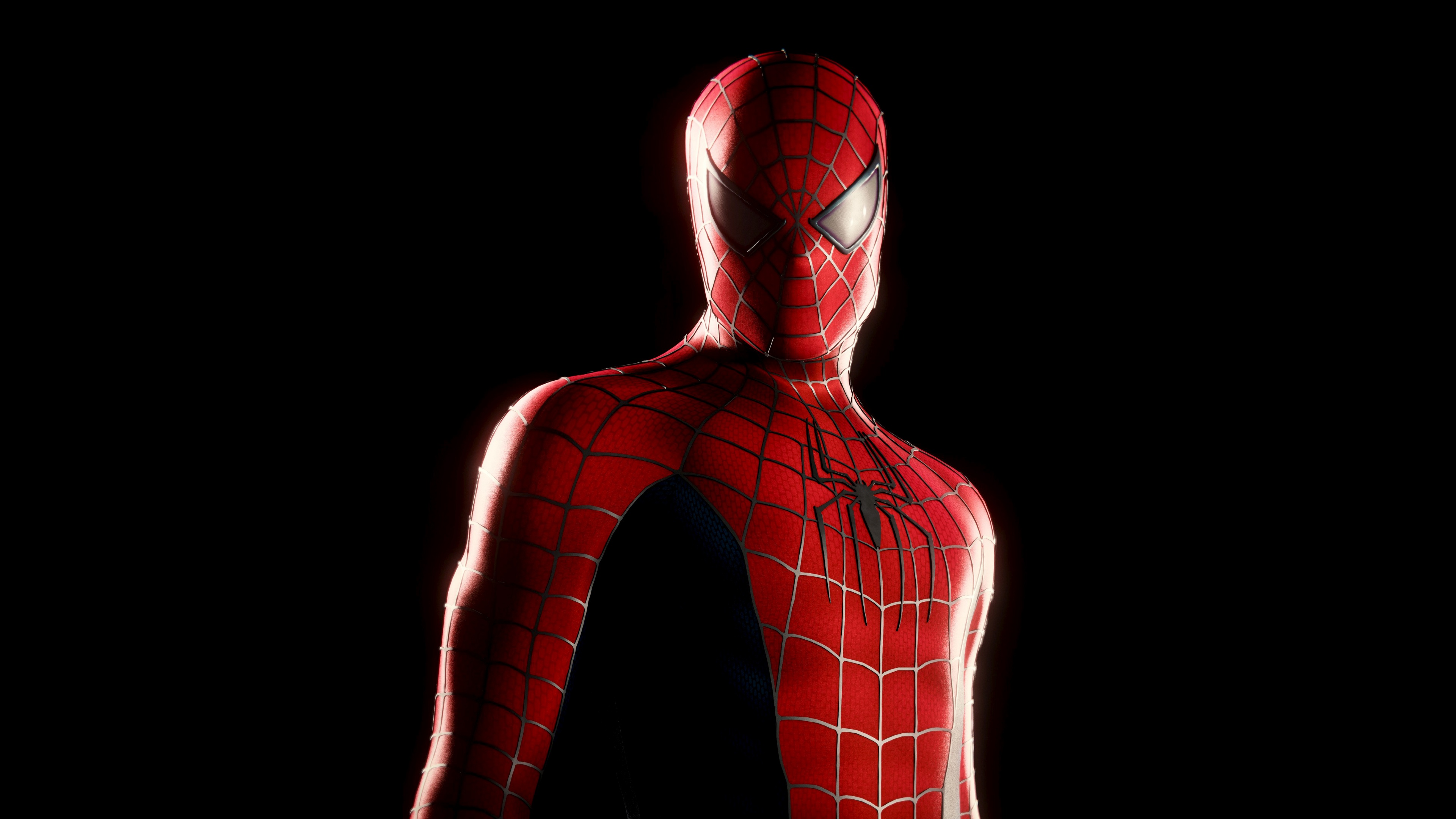 Spider-Man from Marvel Universe set against a deep black AMOLED background.