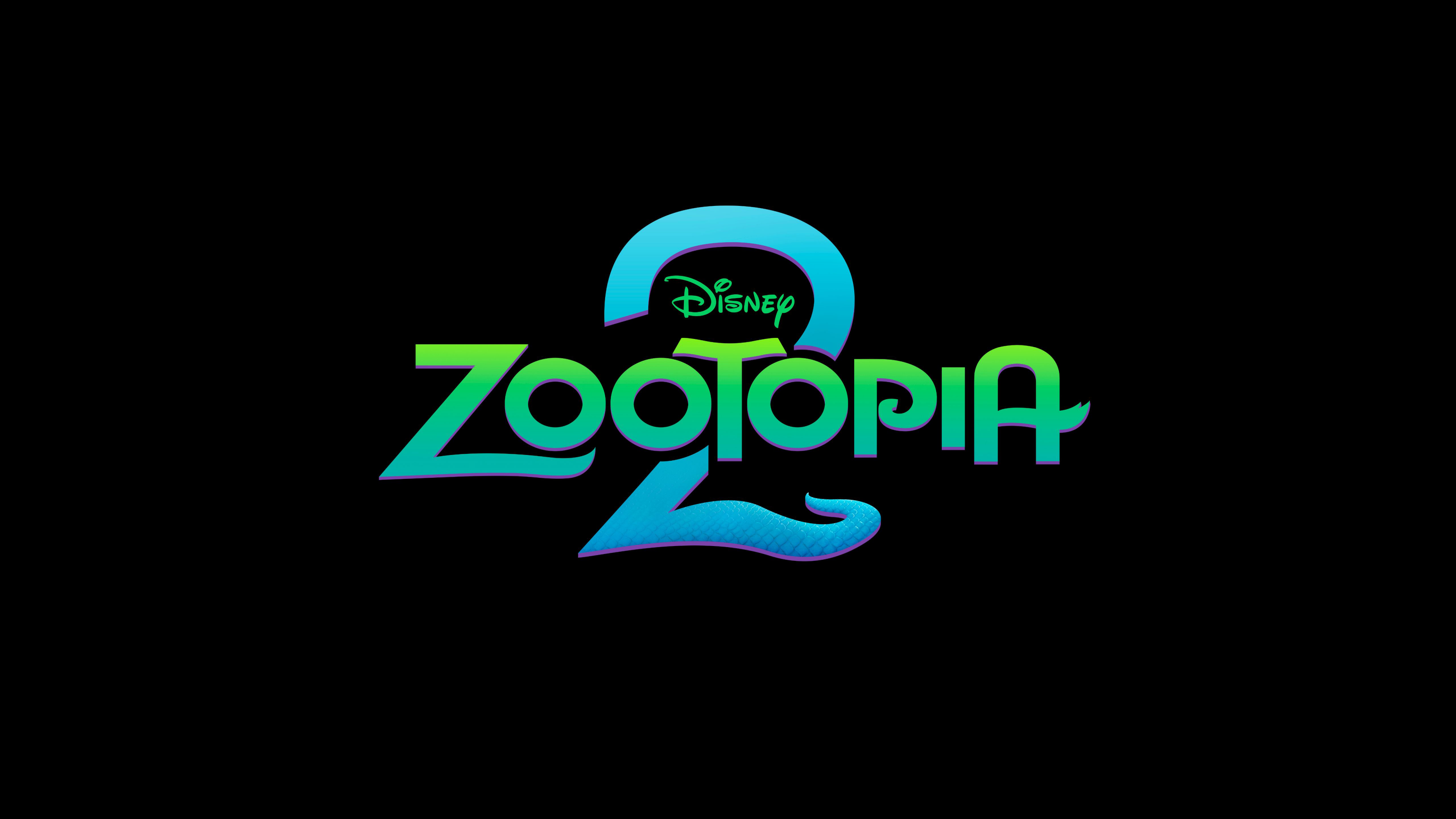 The Zootopia 2 movie logo displayed on a solid black background, optimized for AMOLED screens, celebrating the 2025 Disney animation release.